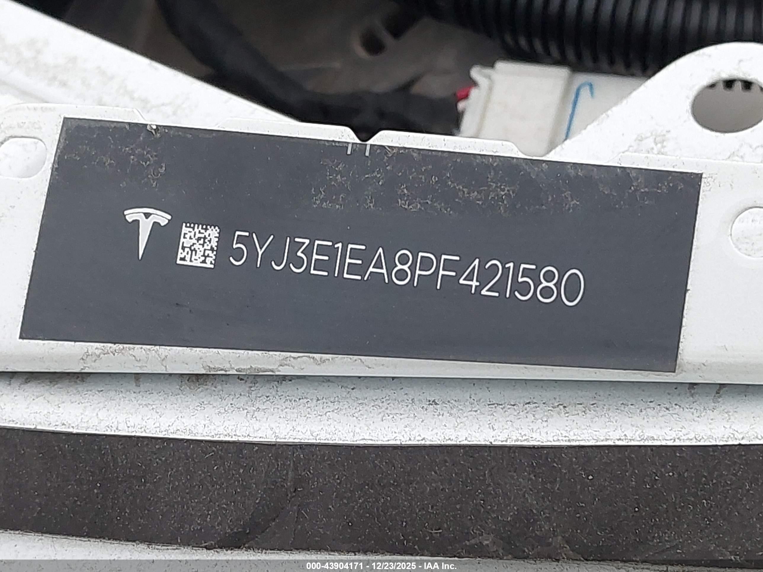 2023 Tesla Model 3 VIN 5YJ3E1EA8PF421580 IAAI salvage auction — All Over, Non-Repairable (California), sold $200 on 2026-07-09 (photo 9)