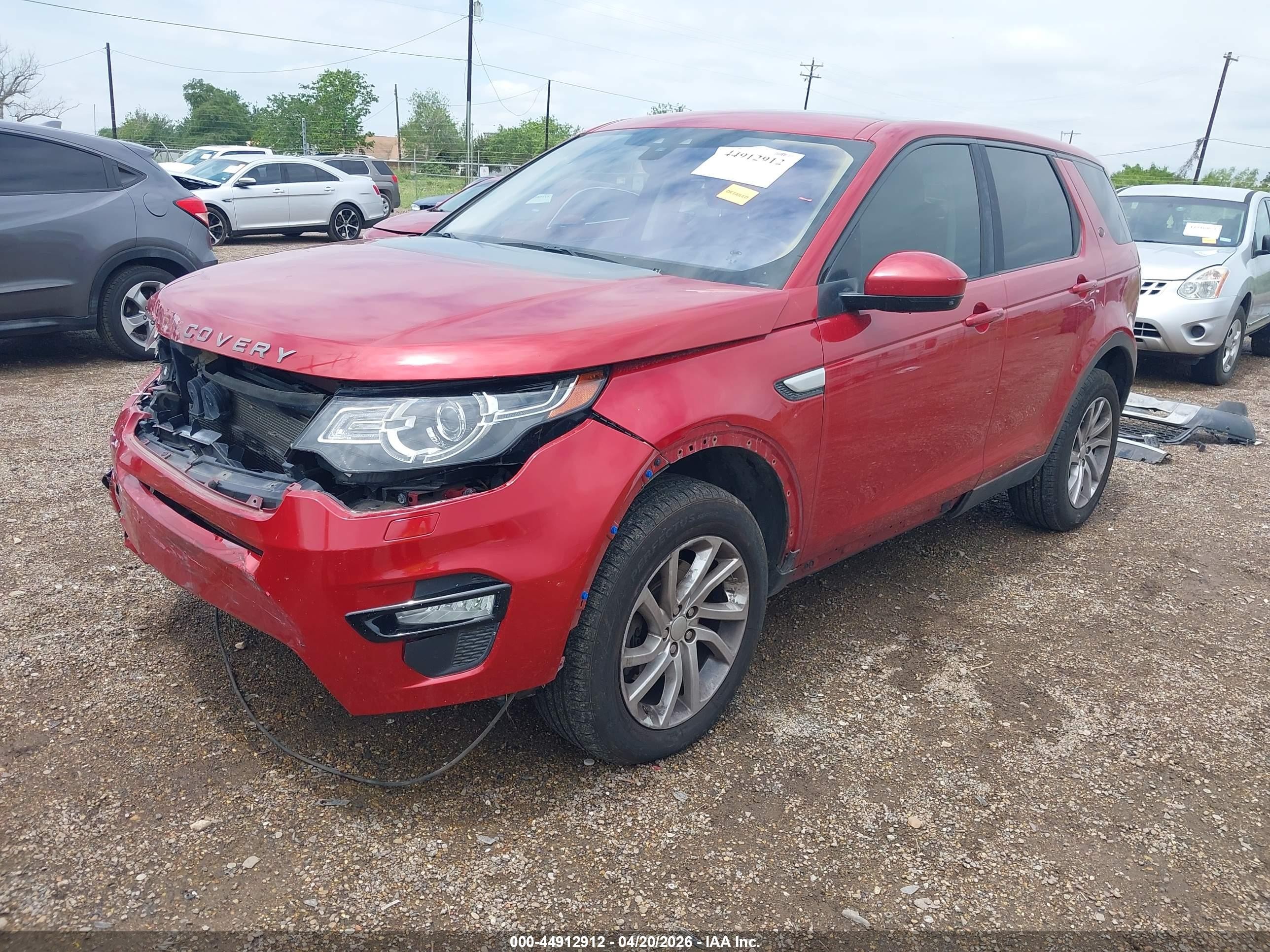 2019 Land Rover Discovery Sport VIN SALCR2FX7KH793815 IAAI salvage auction — Front End, Salvage (Texas), sold $1,125 on 2026-06-30 (photo 2)