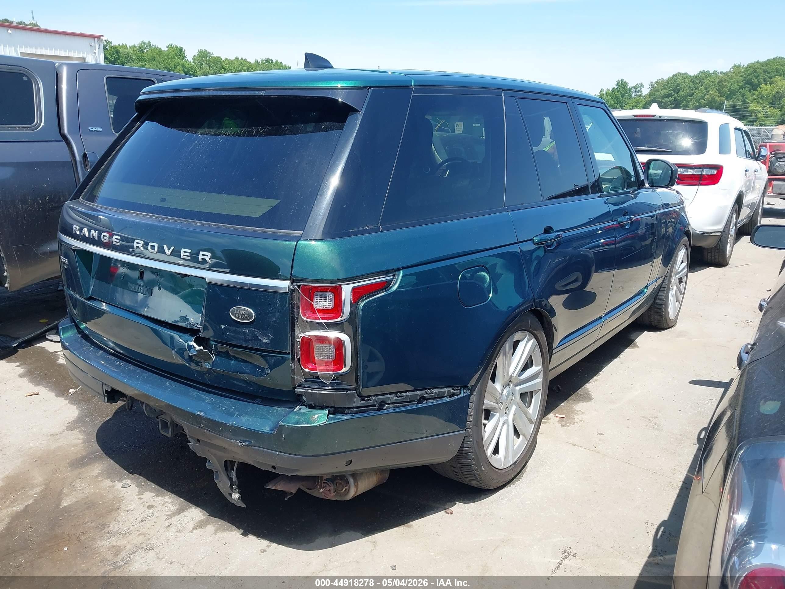 2020 Land rover RANGE ROVER VIN SALGS2RU8LA575884 IAAI salvage auction — Rear End, Salvage (North Carolina), sold $18,000 on 2026-09-08 (photo 4)