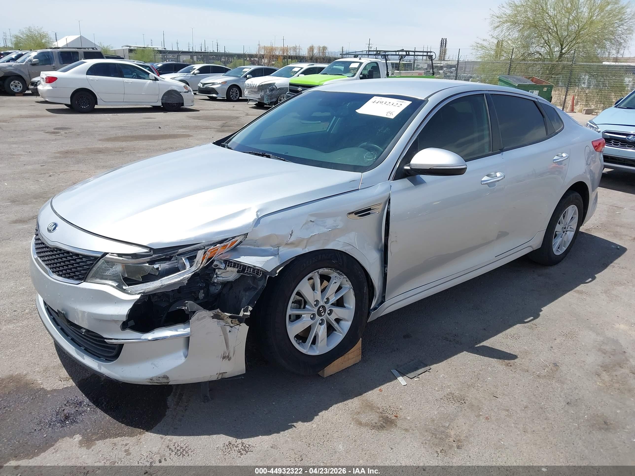 2016 Kia Optima VIN 5XXGT4L35GG078091 IAAI salvage auction — Unknown, Salvage (Arizona), sold $1,450 on 2026-07-09 (photo 2)