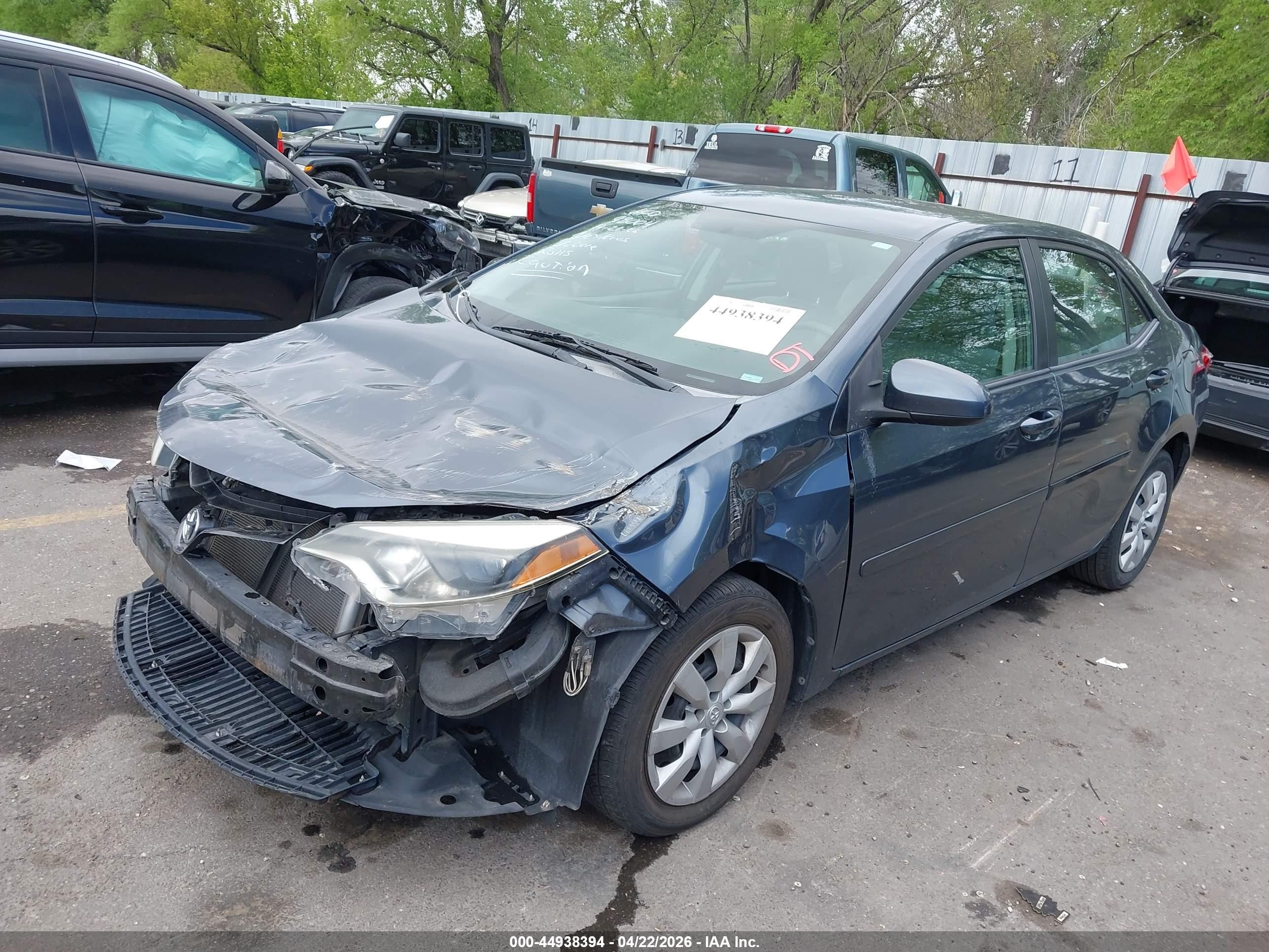 2016 Toyota Corolla VIN 2T1BURHE2GC692375 IAAI salvage auction — Front End, Salvage (Utah), sold $2,700 on 2026-07-02 (photo 2)