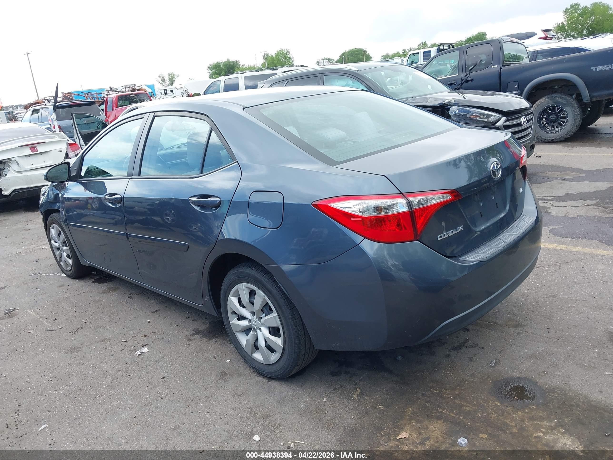 2016 Toyota Corolla VIN 2T1BURHE2GC692375 IAAI salvage auction — Front End, Salvage (Utah), sold $2,700 on 2026-07-02 (photo 3)