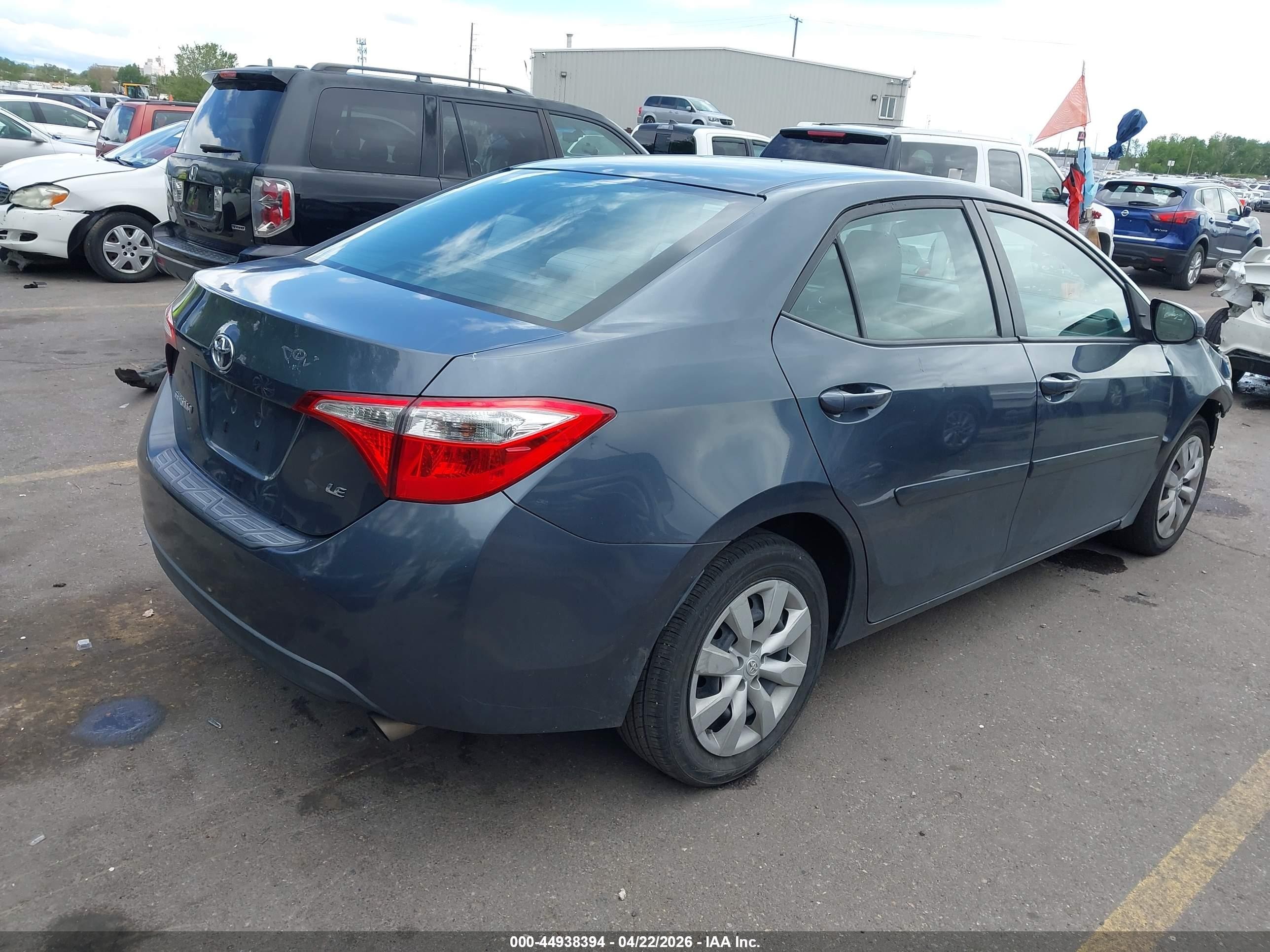2016 Toyota Corolla VIN 2T1BURHE2GC692375 IAAI salvage auction — Front End, Salvage (Utah), sold $2,700 on 2026-07-02 (photo 4)