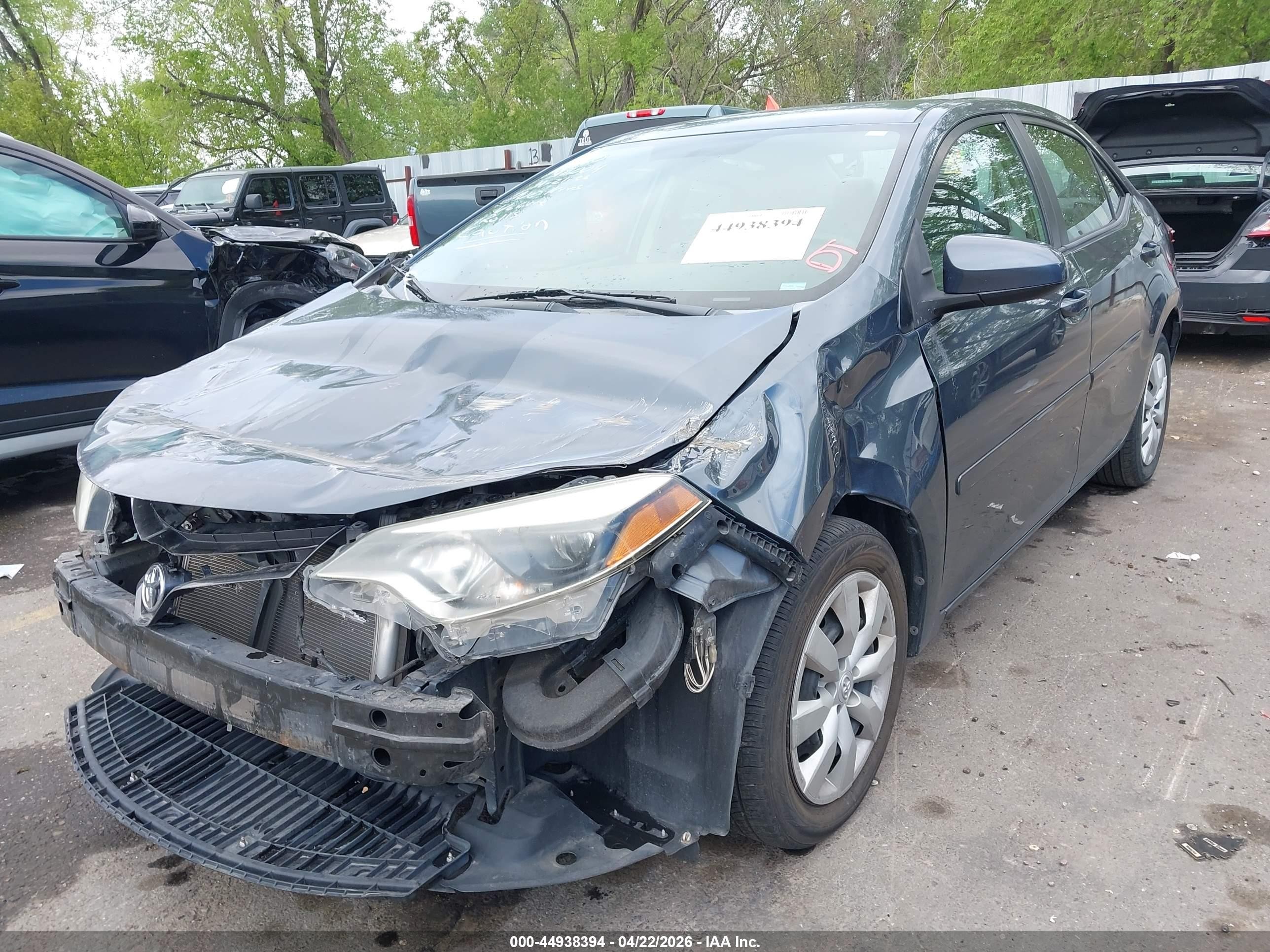 2016 Toyota Corolla VIN 2T1BURHE2GC692375 IAAI salvage auction — Front End, Salvage (Utah), sold $2,700 on 2026-07-02 (photo 6)
