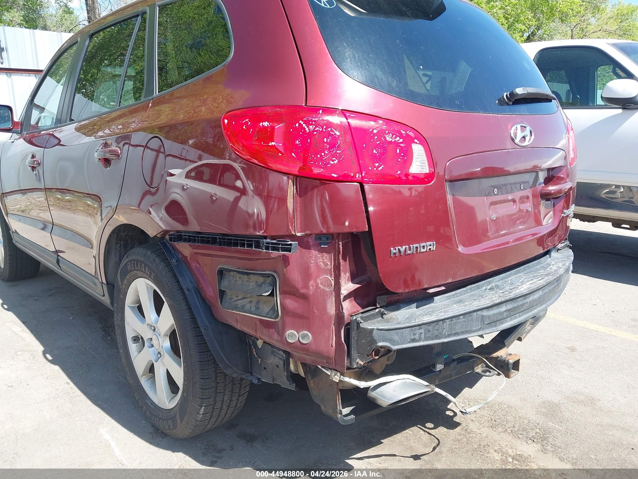 2009 Hyundai Santa Fe VIN 5NMSH73E79H240368 IAAI salvage auction — Rear End, Salvage (Utah), sold $525 on 2026-07-09 (photo 6)