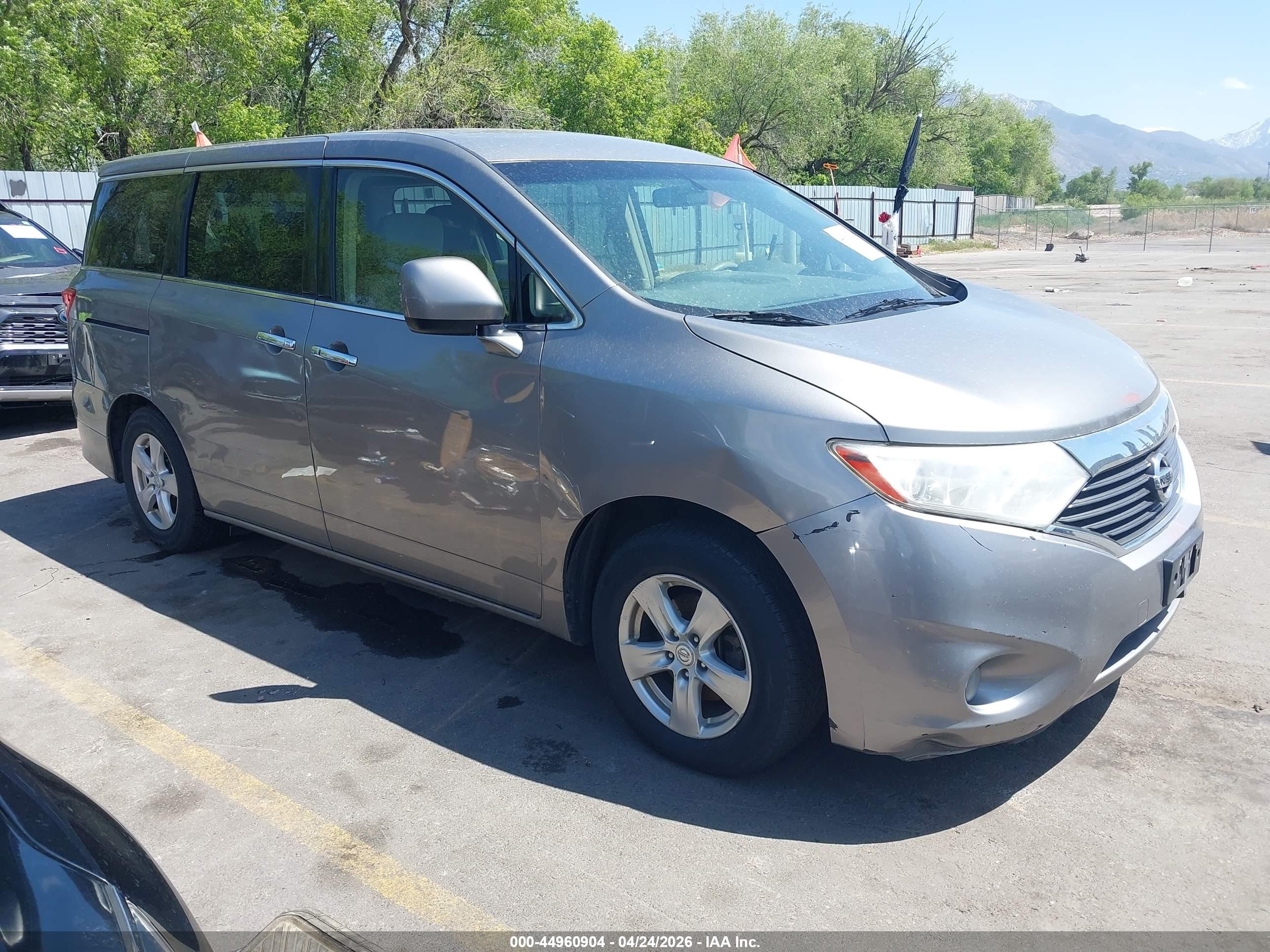 2012 Nissan Quest VIN JN8AE2KPXC9044023 IAAI salvage auction — Side, Salvage (Utah), sold $350 on 2026-07-09 (photo 1)