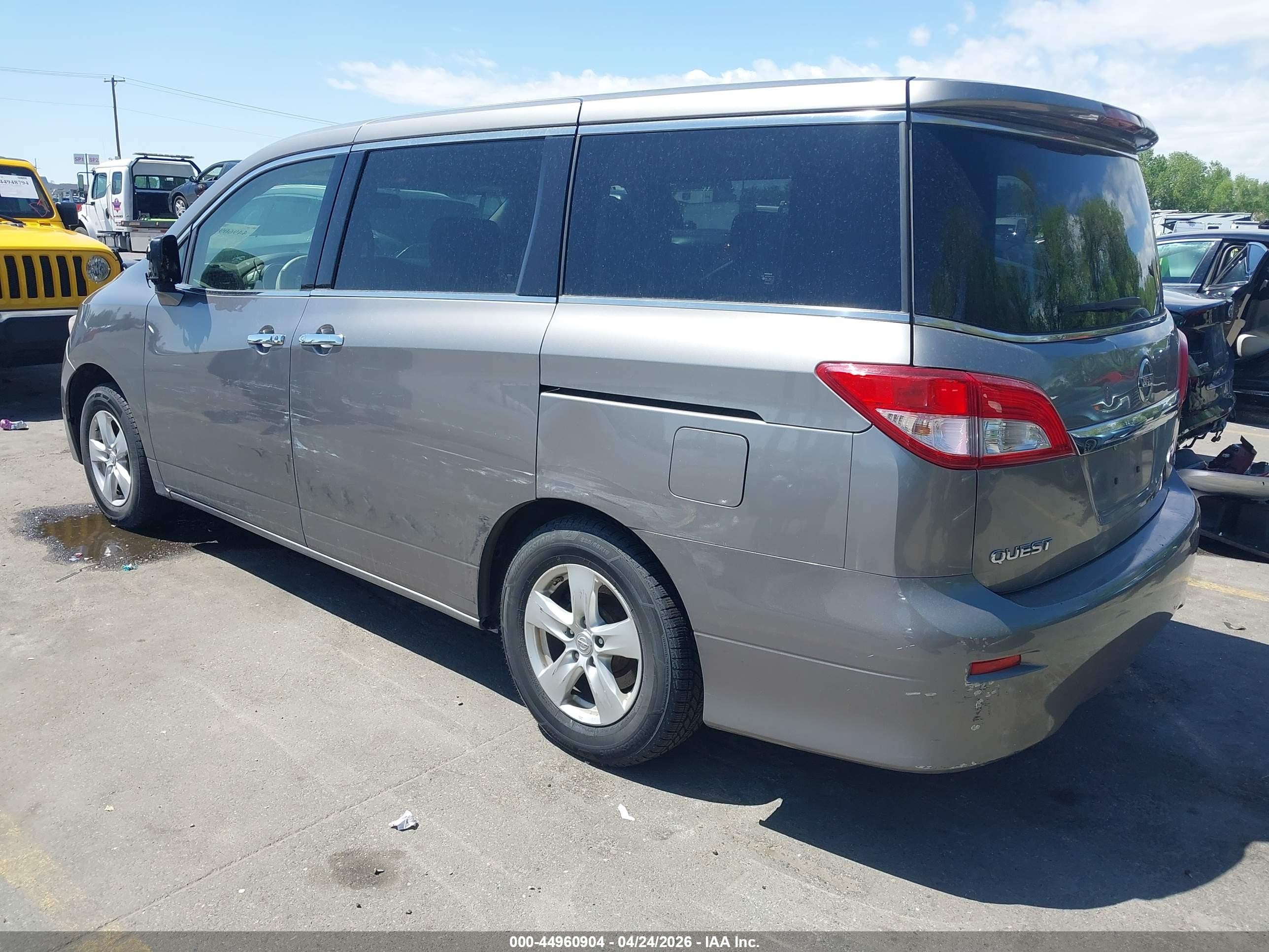 2012 Nissan Quest VIN JN8AE2KPXC9044023 IAAI salvage auction — Side, Salvage (Utah), sold $350 on 2026-07-09 (photo 3)
