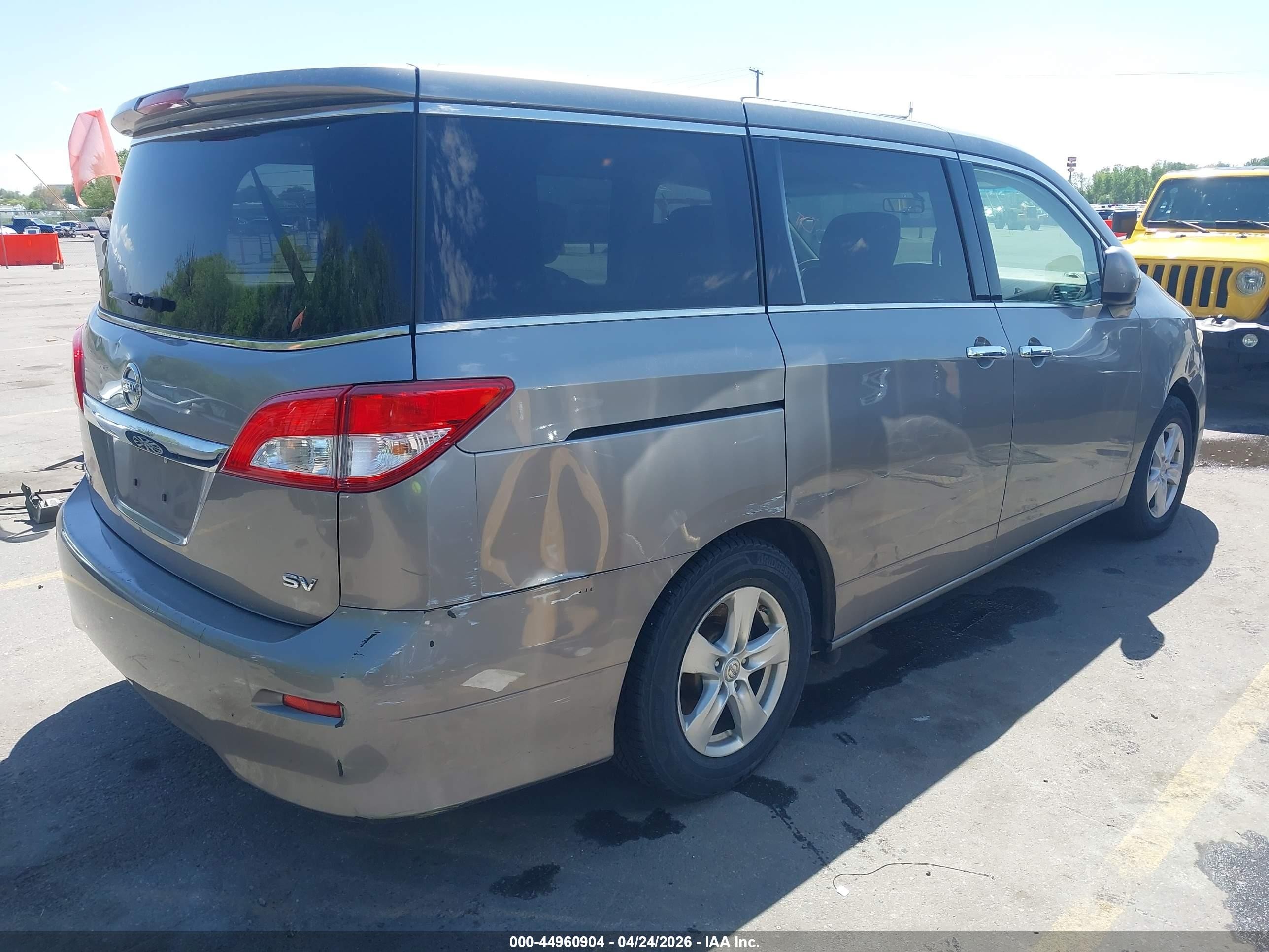 2012 Nissan Quest VIN JN8AE2KPXC9044023 IAAI salvage auction — Side, Salvage (Utah), sold $350 on 2026-07-09 (photo 4)