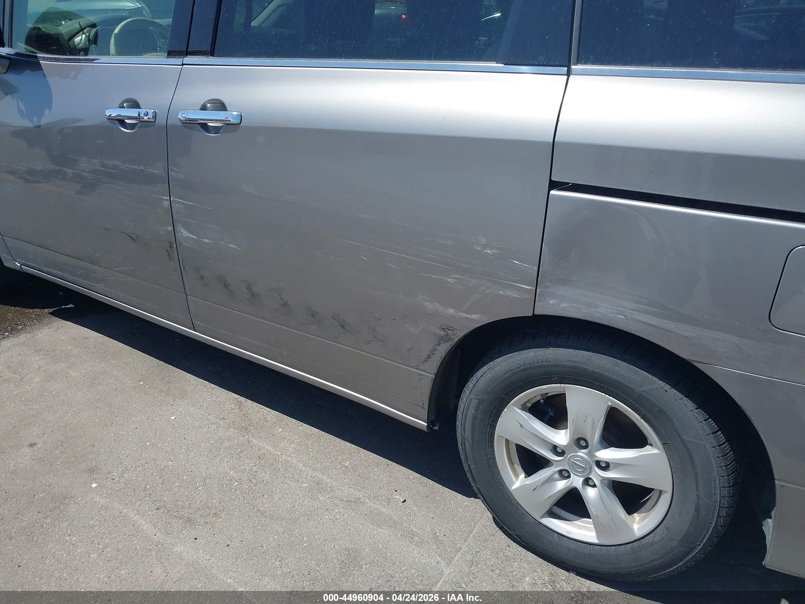 2012 Nissan Quest VIN JN8AE2KPXC9044023 IAAI salvage auction — Side, Salvage (Utah), sold $350 on 2026-07-09 (photo 6)