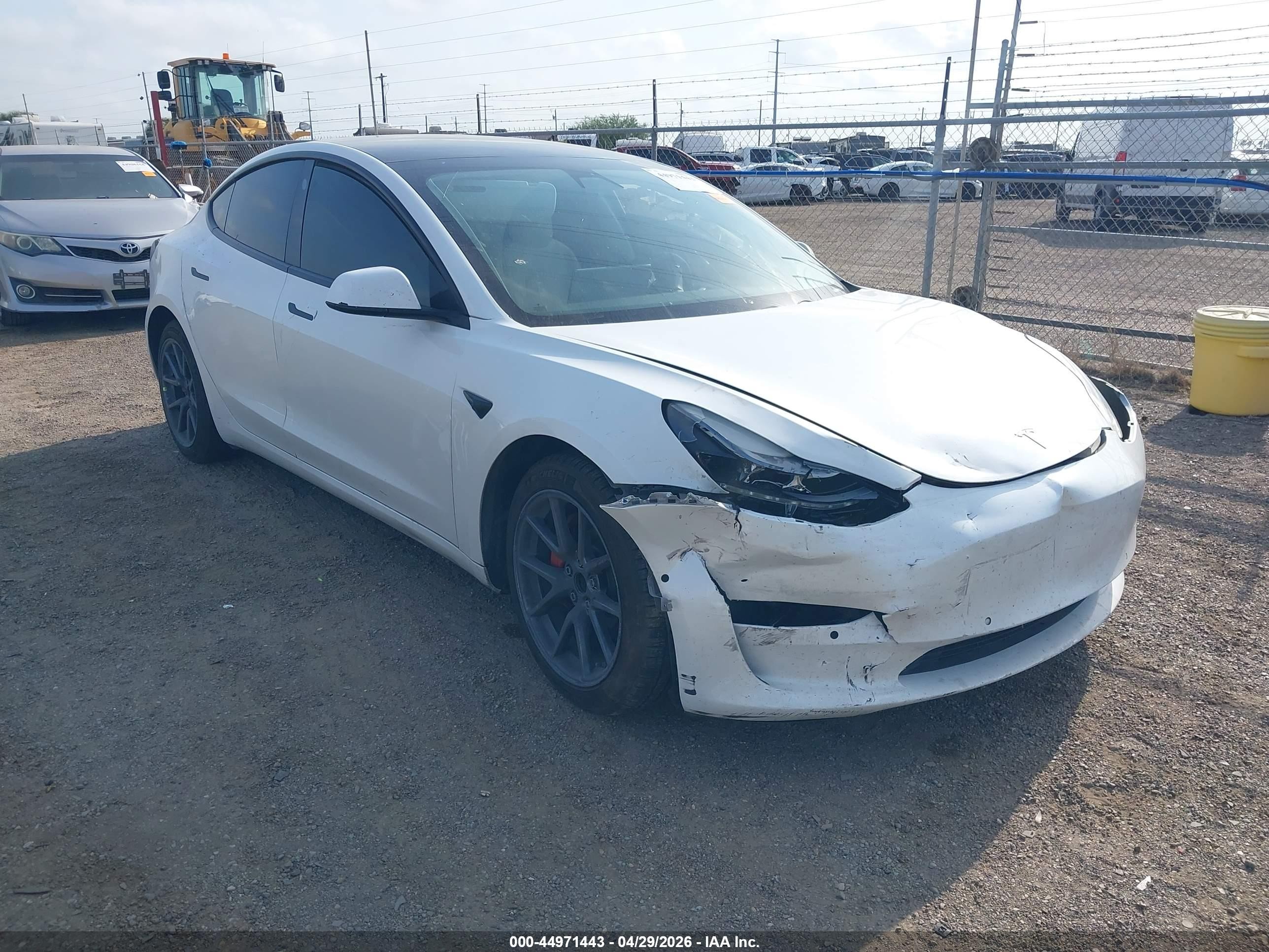 2021 Tesla Model 3 VIN 5YJ3E1EA2MF978013 IAAI salvage auction — Front End, Original (Texas), sold $4,150 on 2026-06-30 (photo 1)