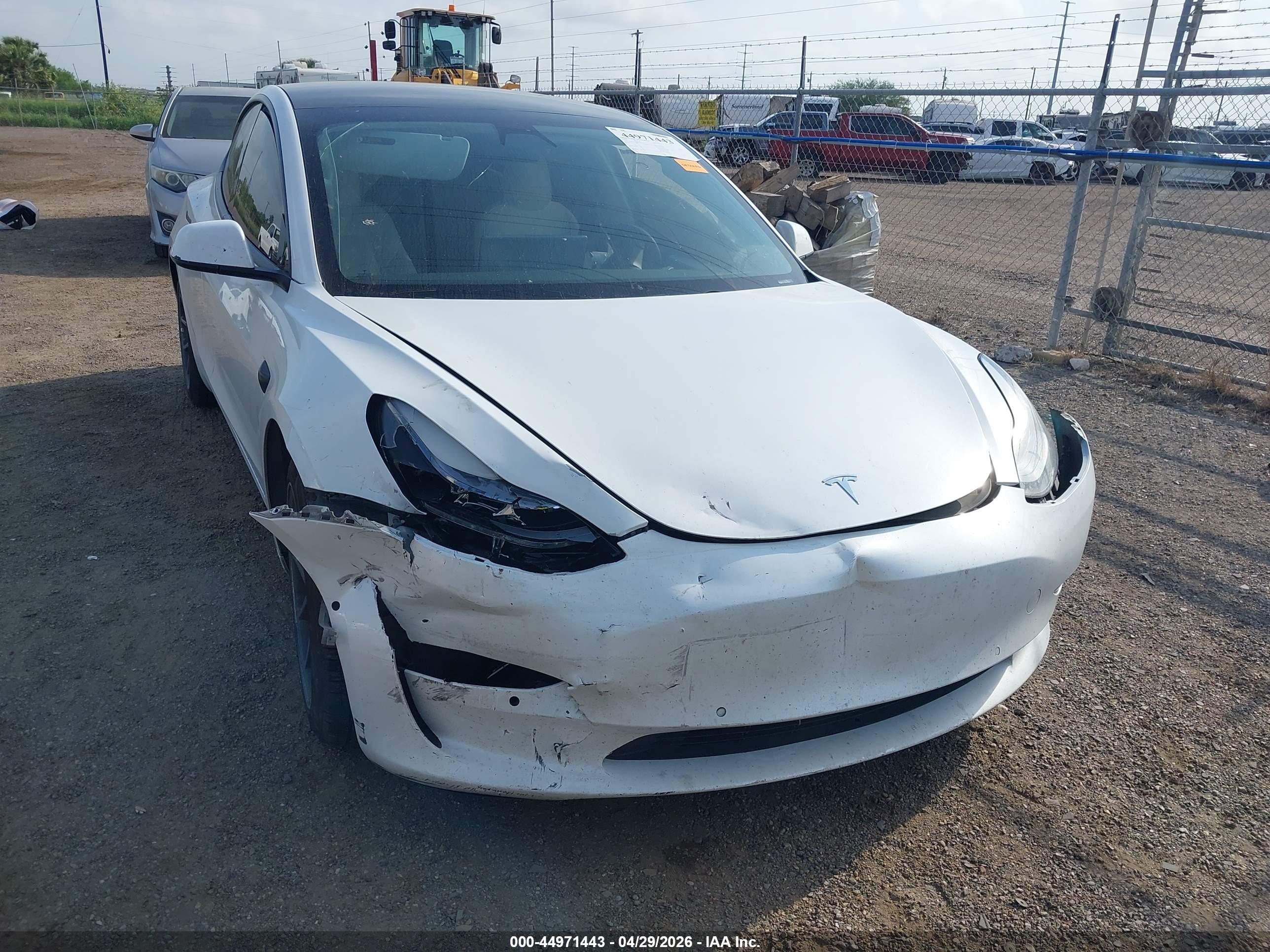 2021 Tesla Model 3 VIN 5YJ3E1EA2MF978013 IAAI salvage auction — Front End, Original (Texas), sold $4,150 on 2026-06-30 (photo 6)