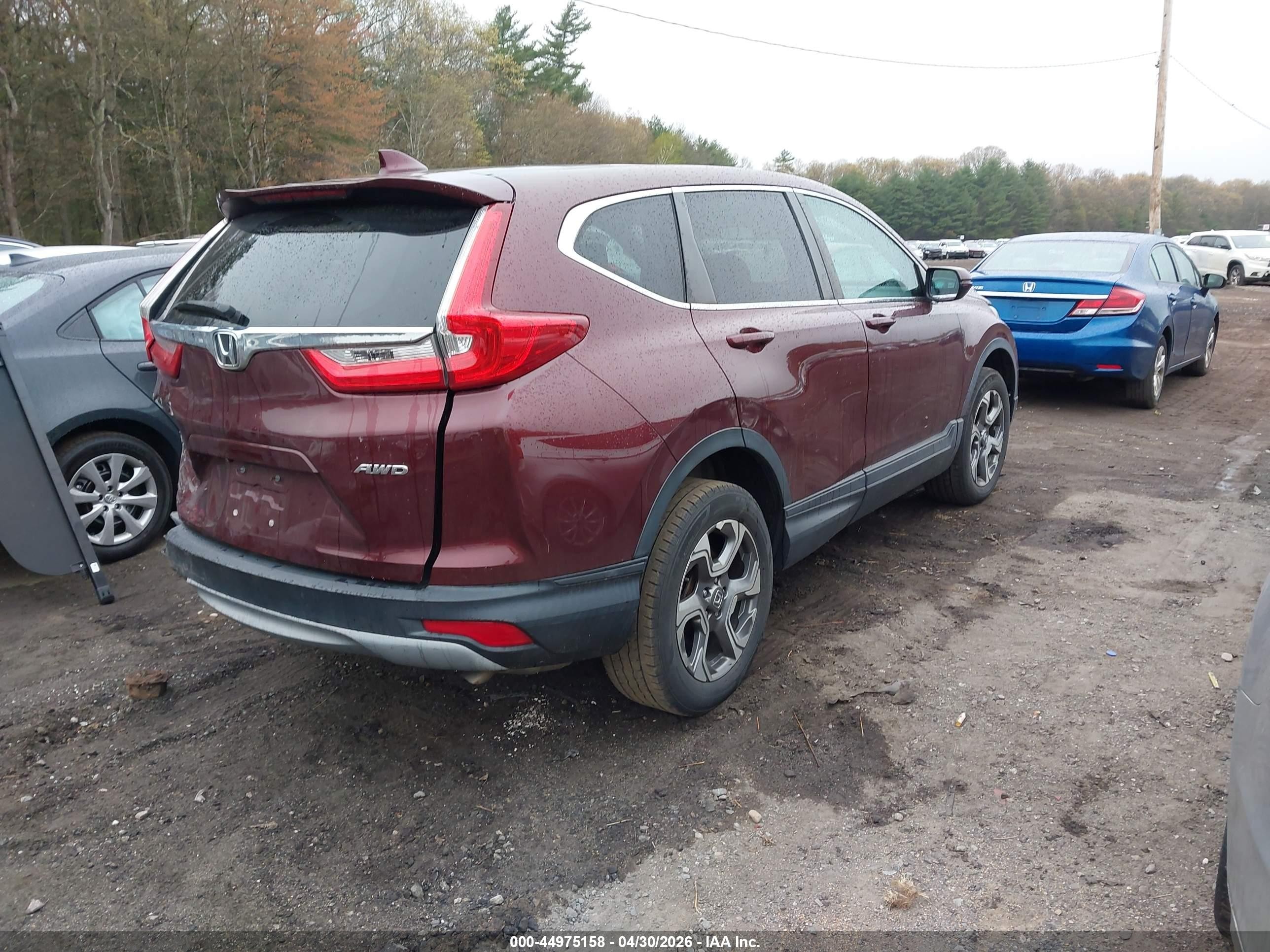 2019 Honda CR-V VIN 2HKRW2H51KH623392 IAAI salvage auction — Rear End, Salvage (Massachusetts), sold $5,500 on 2026-07-10 (photo 4)