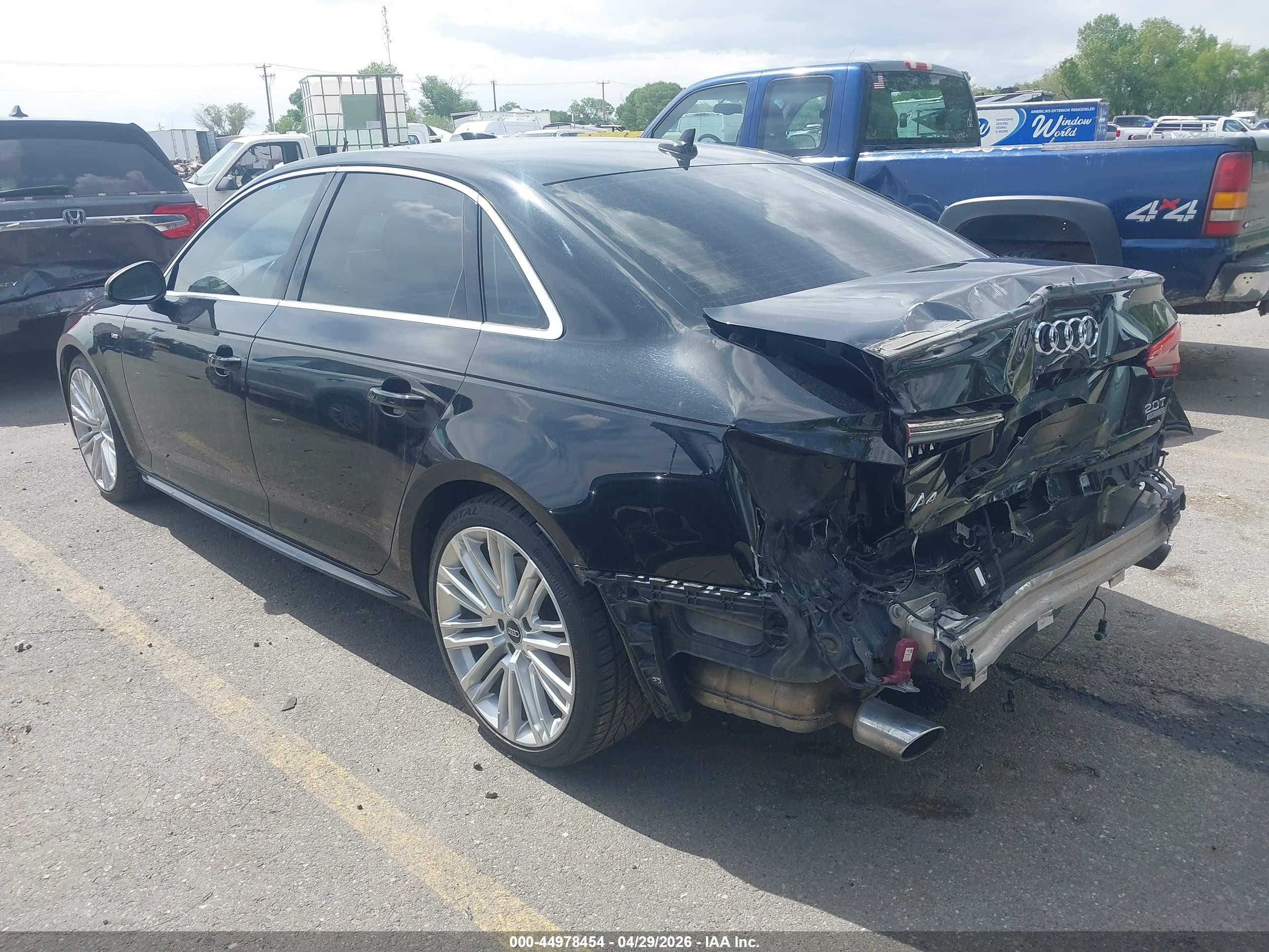 2017 Audi A4 VIN WAUENAF47HN067813 IAAI salvage auction — Rear End, Salvage (Utah), sold $4,150 on 2026-07-09 (photo 3)