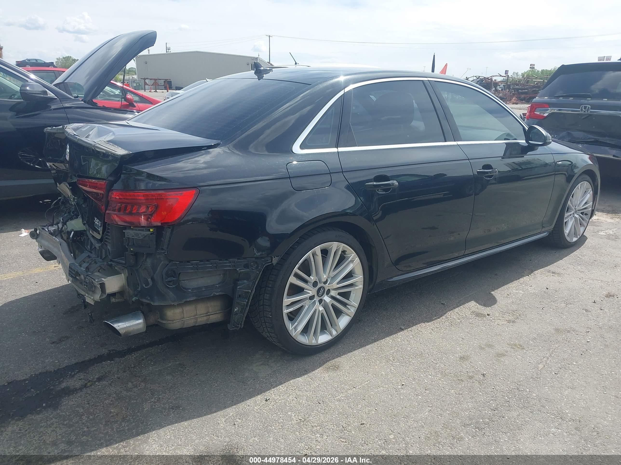 2017 Audi A4 VIN WAUENAF47HN067813 IAAI salvage auction — Rear End, Salvage (Utah), sold $4,150 on 2026-07-09 (photo 4)