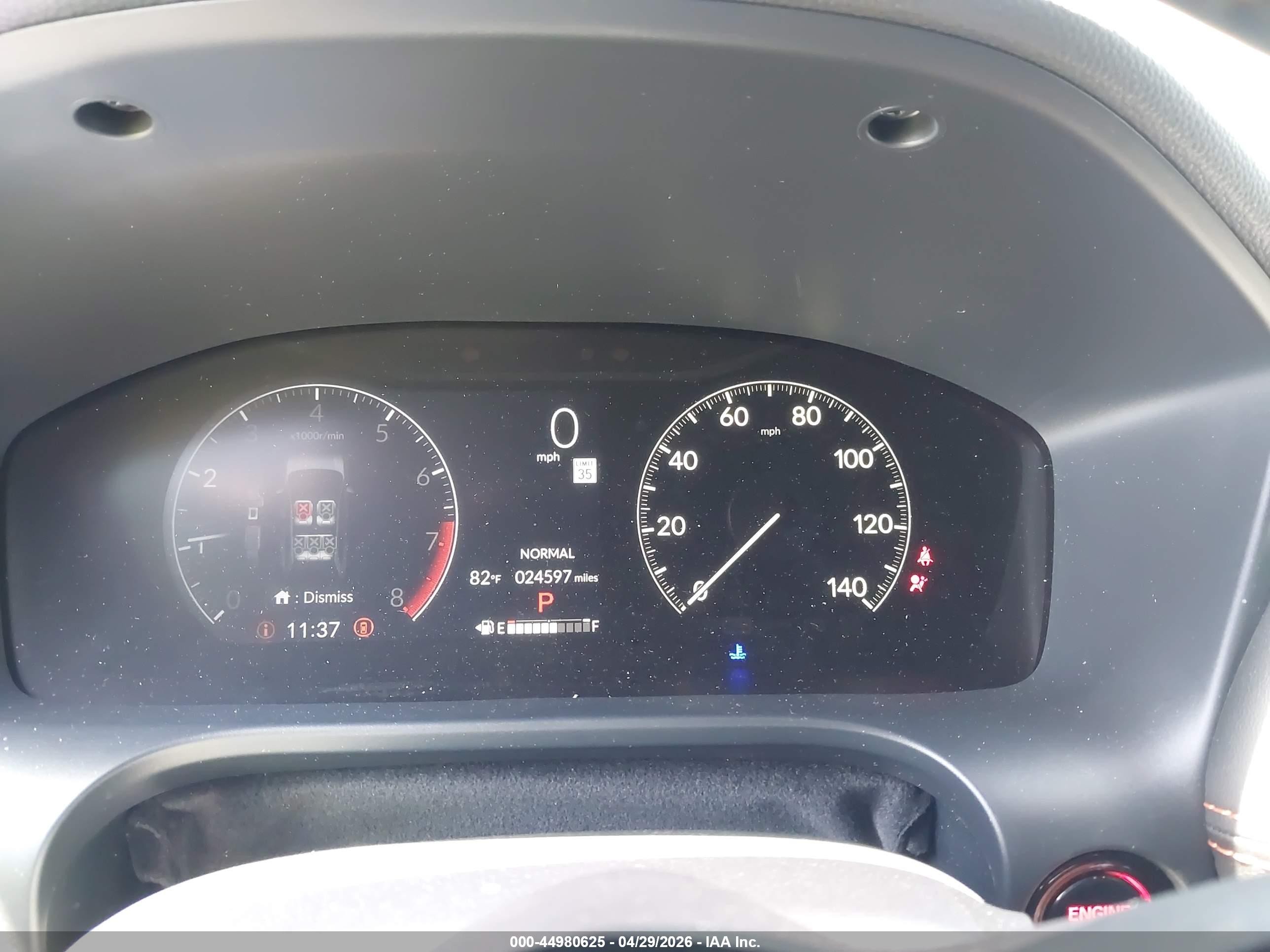 2025 Honda HR-V VIN 3CZRZ1H52SM741327 IAAI salvage auction — Front End, Salvage Certificate (California), sold $7,500 on 2026-07-10 (photo 7)