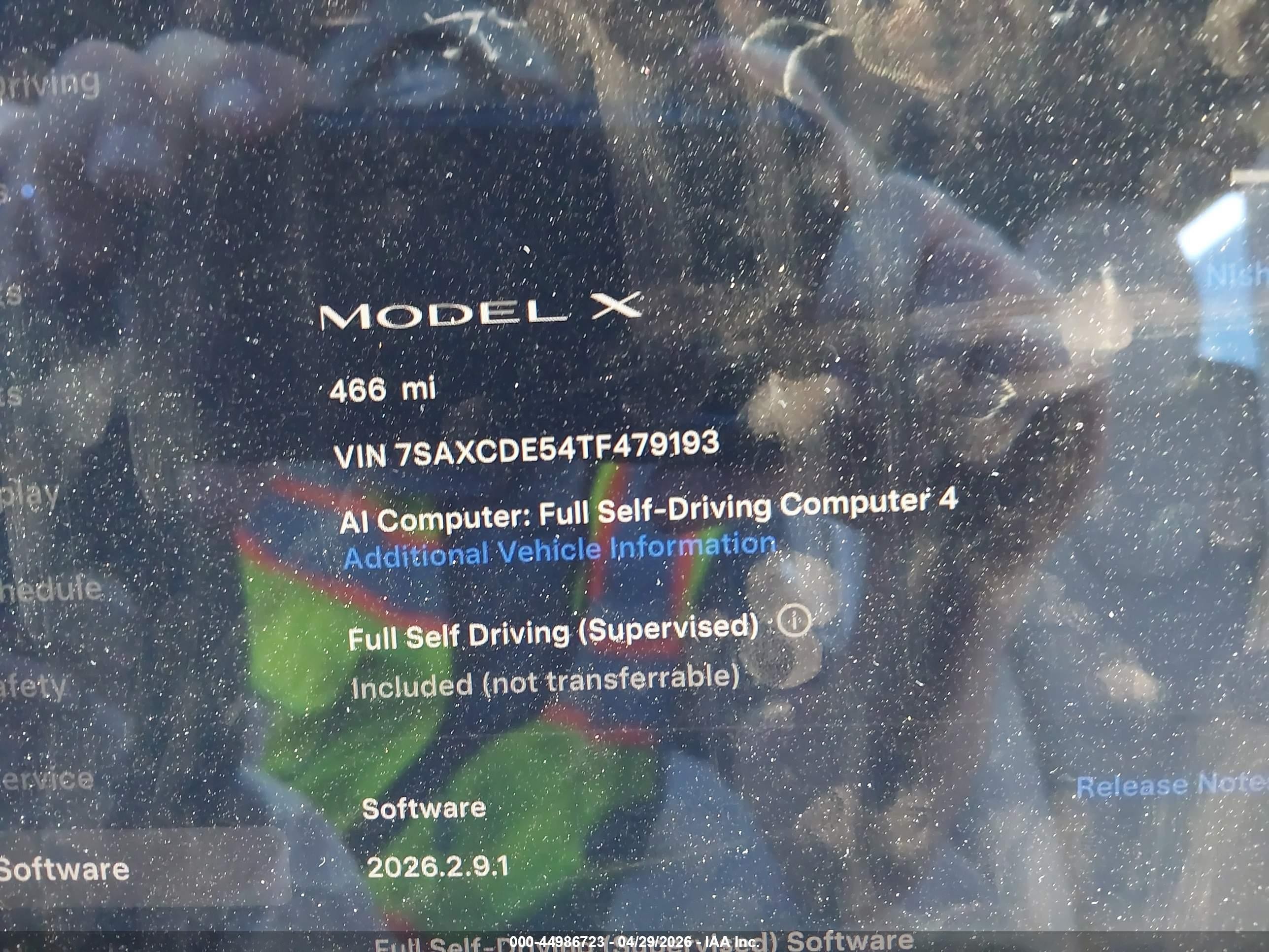 2026 Tesla Model X VIN 7SAXCDE54TF479193 IAAI salvage auction — Front End, Salvage (Georgia), sold $29,150 on 2026-08-20 (photo 7)