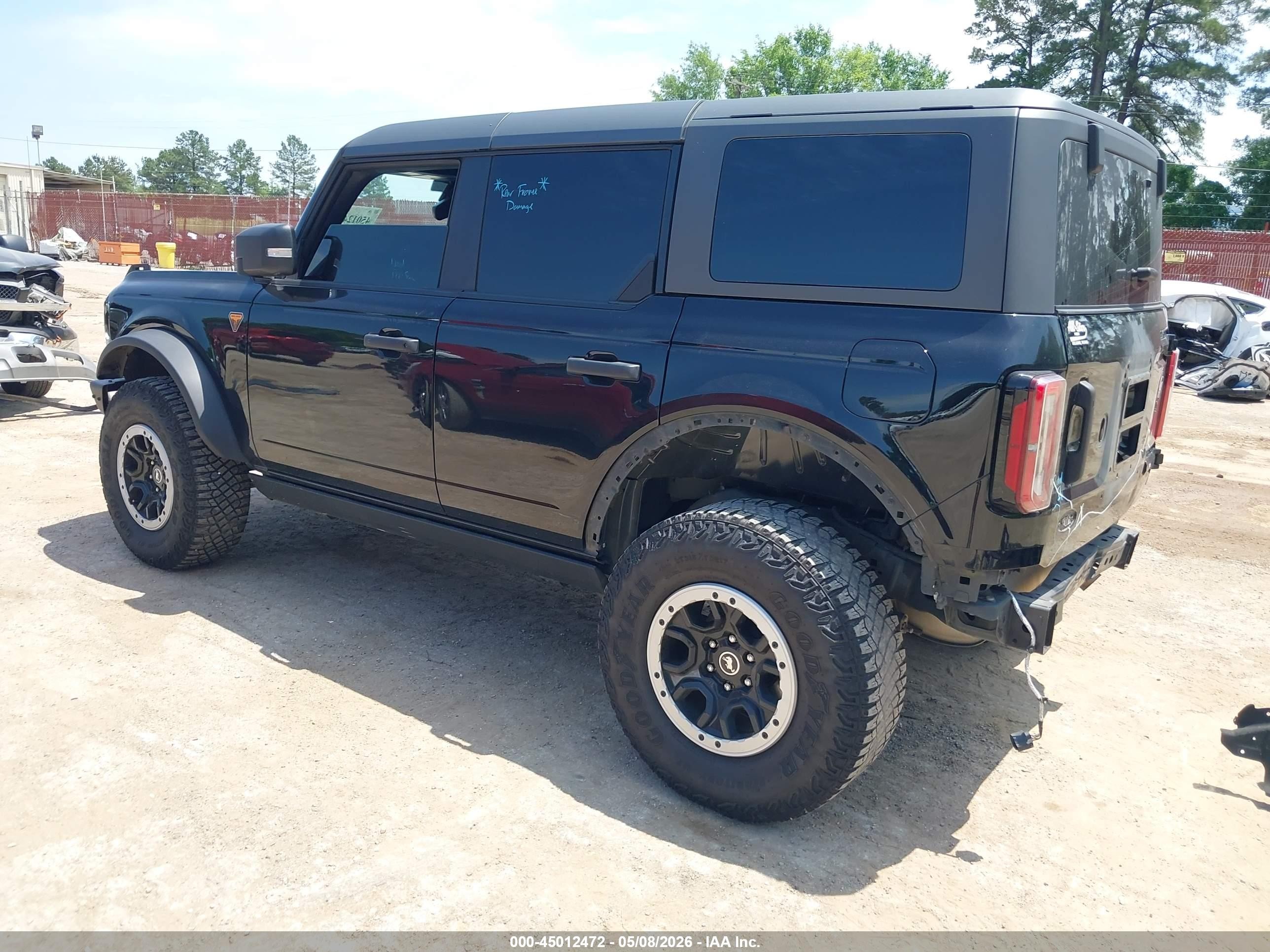 2024 Ford Bronco VIN 1FMEE9BP5RLB17084 IAAI salvage auction — Rear End, Original (Texas), sold $26,000 on 2026-09-13 (photo 3)