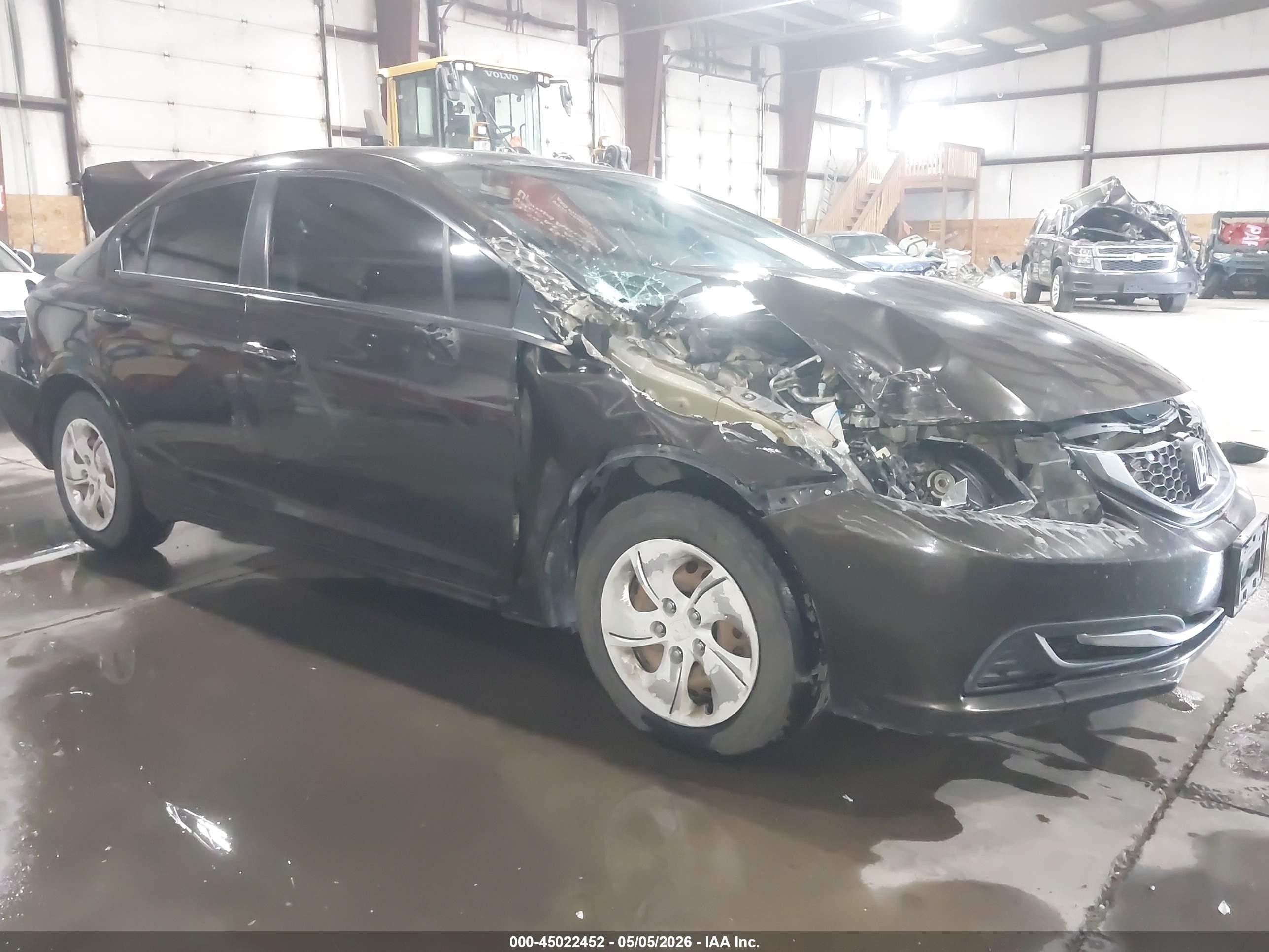 2014 Honda Civic VIN 2HGFB2F59EH539725 IAAI salvage auction — Rear End, Salvage (Idaho), sold $1,350 on 2026-07-09 (photo 1)