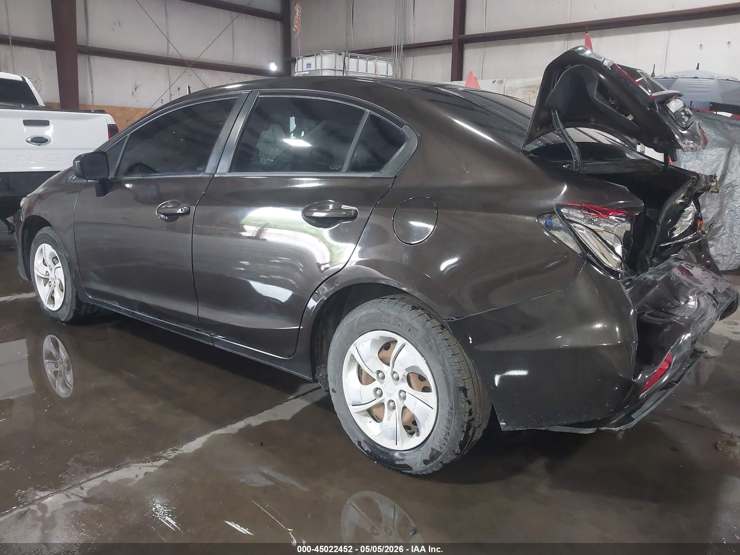2014 Honda Civic VIN 2HGFB2F59EH539725 IAAI salvage auction — Rear End, Salvage (Idaho), sold $1,350 on 2026-07-09 (photo 3)