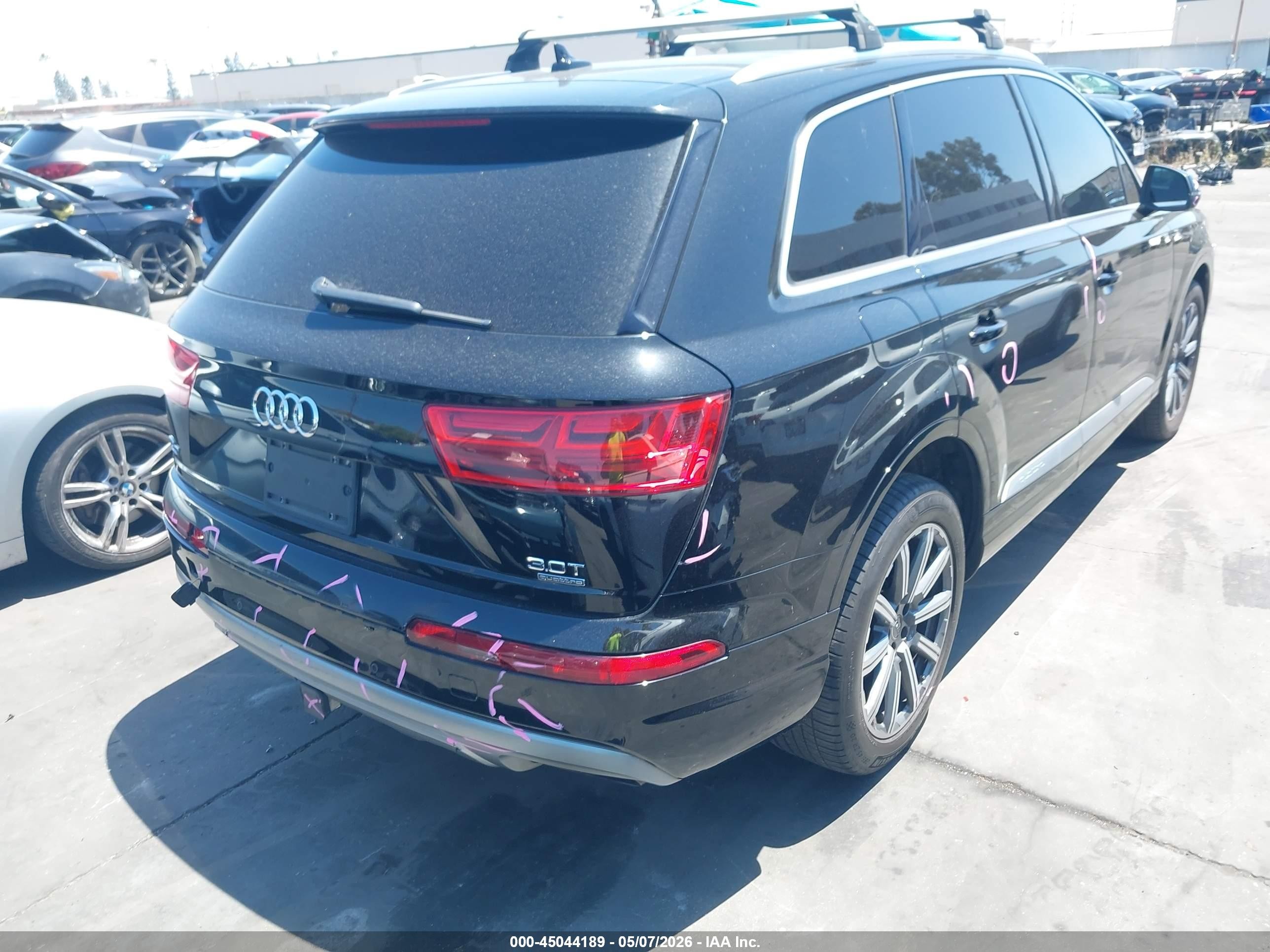 2018 Audi Q7 VIN WA1LAAF7XJD000385 IAAI salvage auction — Front End, Salvage Certificate (California), sold $6,400 on 2026-09-12 (photo 4)
