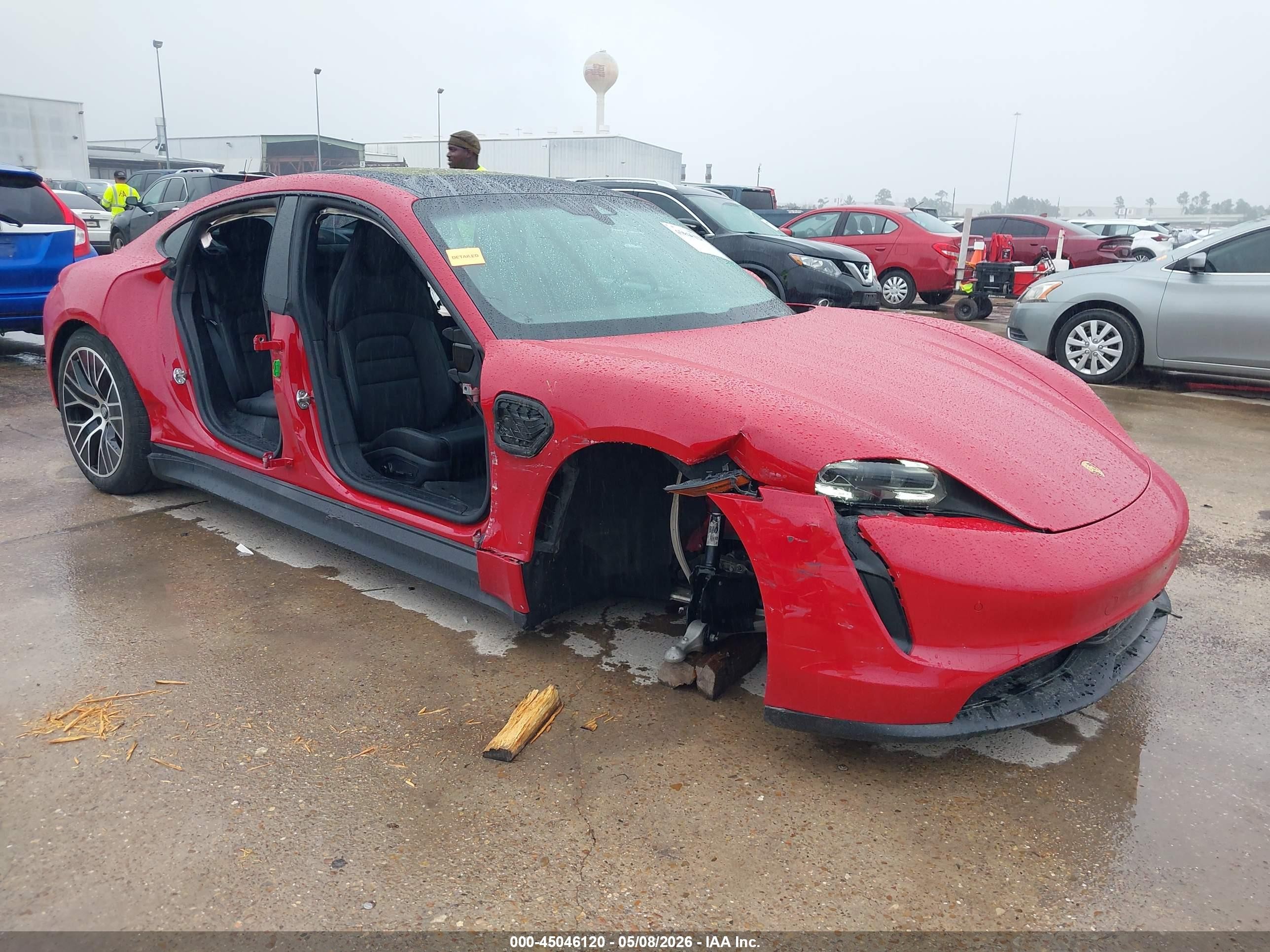 2022 Porsche Taycan VIN WP0AA2Y14NSA10412 IAAI salvage auction — Side, Original (Texas), sold $20,350 on 2026-08-13 (photo 1)