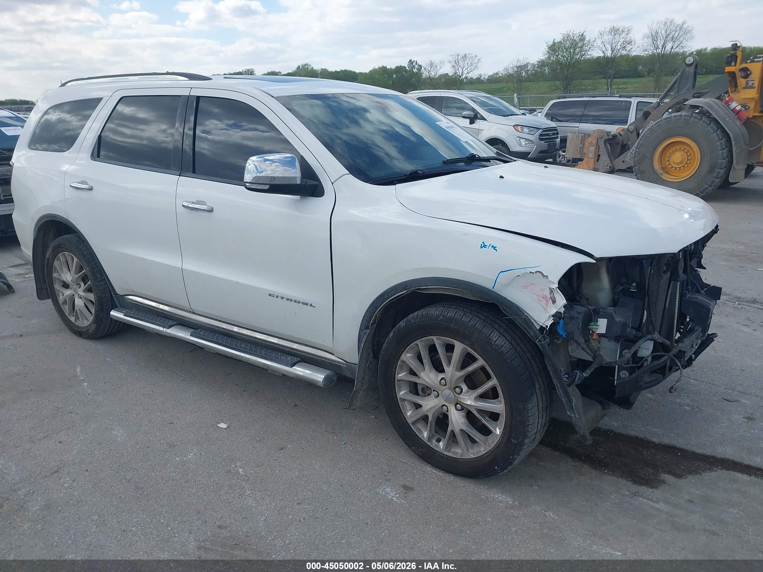 2014 Dodge Durango VIN 1C4RDJEG5EC332805 IAAI salvage auction — Front End, Salvage (Iowa), sold $1,750 on 2026-07-10 (photo 1)