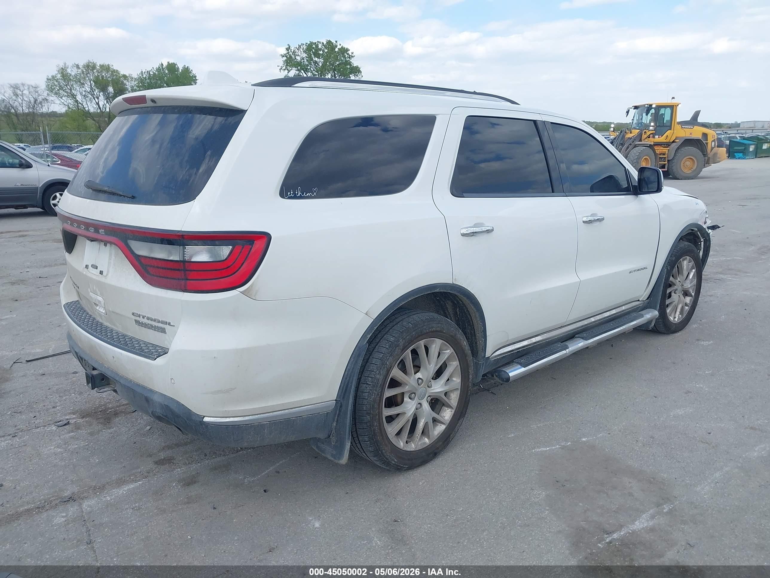 2014 Dodge Durango VIN 1C4RDJEG5EC332805 IAAI salvage auction — Front End, Salvage (Iowa), sold $1,750 on 2026-07-10 (photo 4)