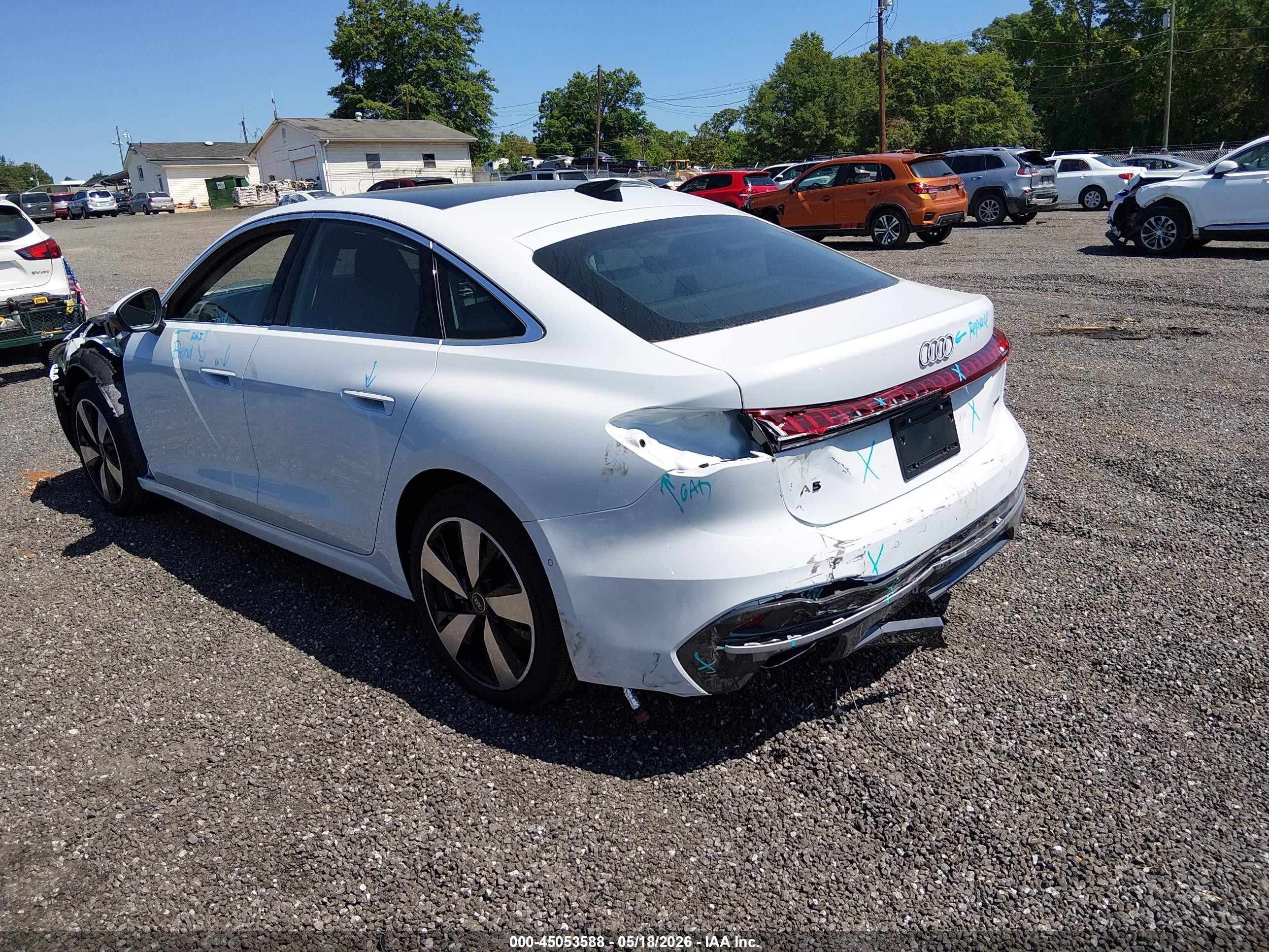 2025 Audi A5 VIN WAU2BCFU6SN069924 IAAI salvage auction — Front & Rear, Salvage (South Carolina), sold $21,500 on 2026-08-18 (photo 3)