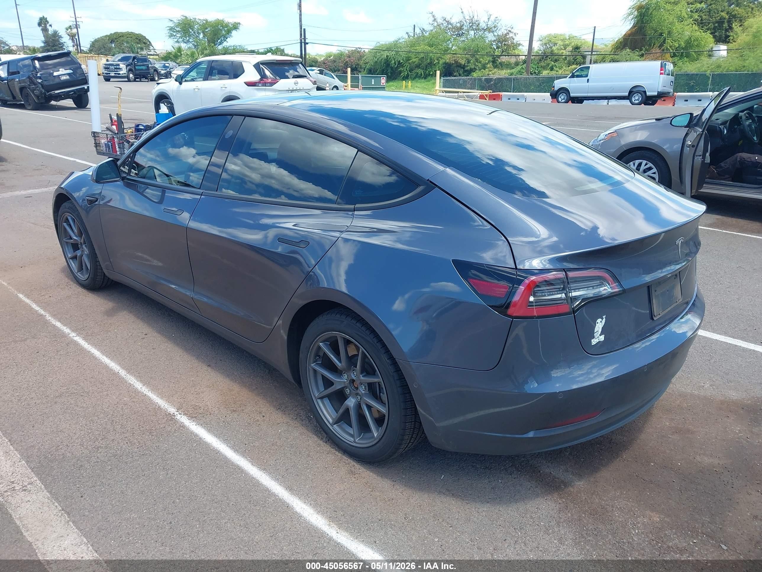 2022 Tesla Model 3 VIN 5YJ3E1EAXNF307254 IAAI salvage auction — Rear End, Salvage (Hawaii), sold $575 on 2026-08-13 (photo 3)