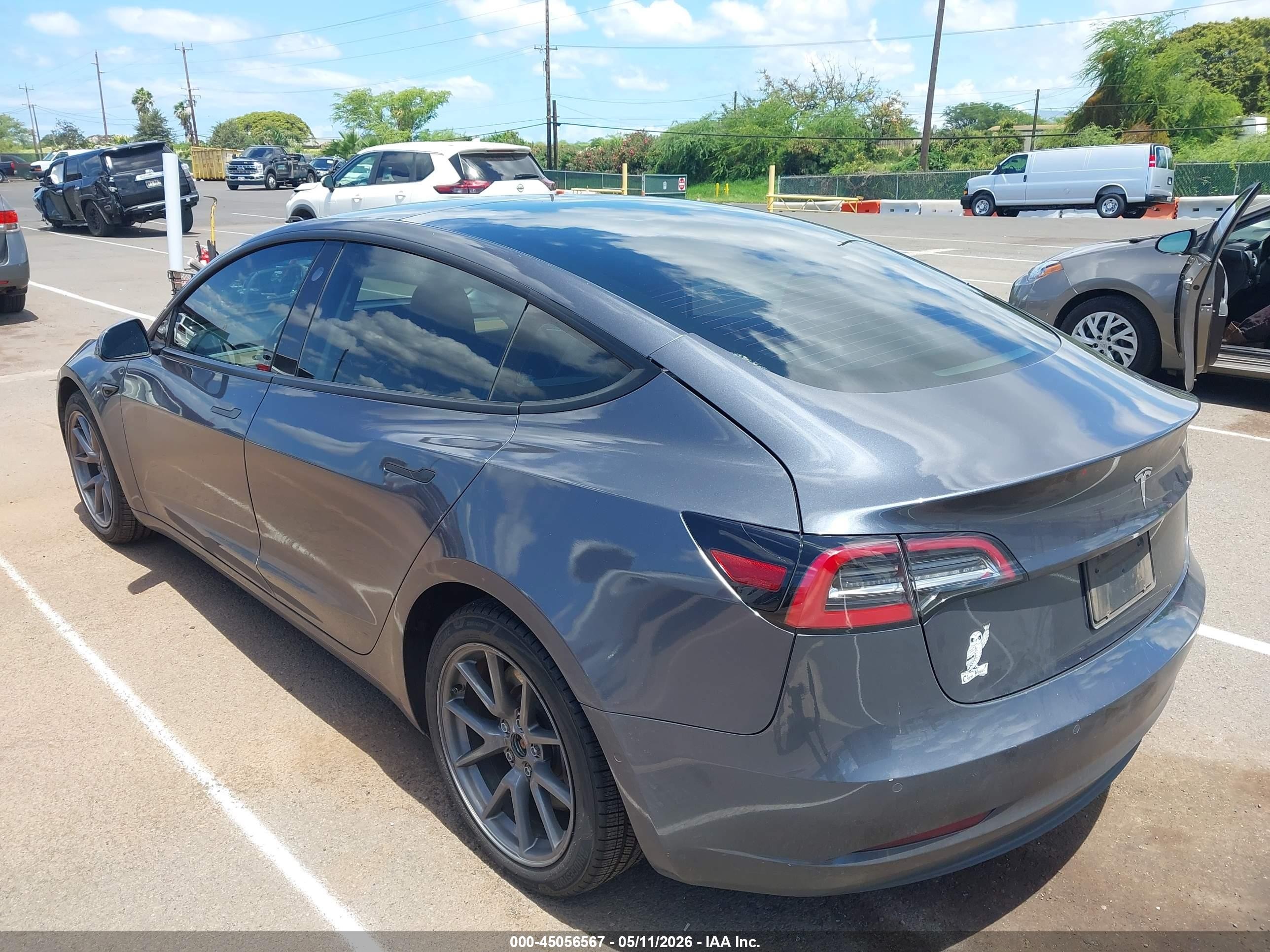 2022 Tesla Model 3 VIN 5YJ3E1EAXNF307254 IAAI salvage auction — Rear End, Salvage (Hawaii), sold $575 on 2026-08-13 (photo 6)