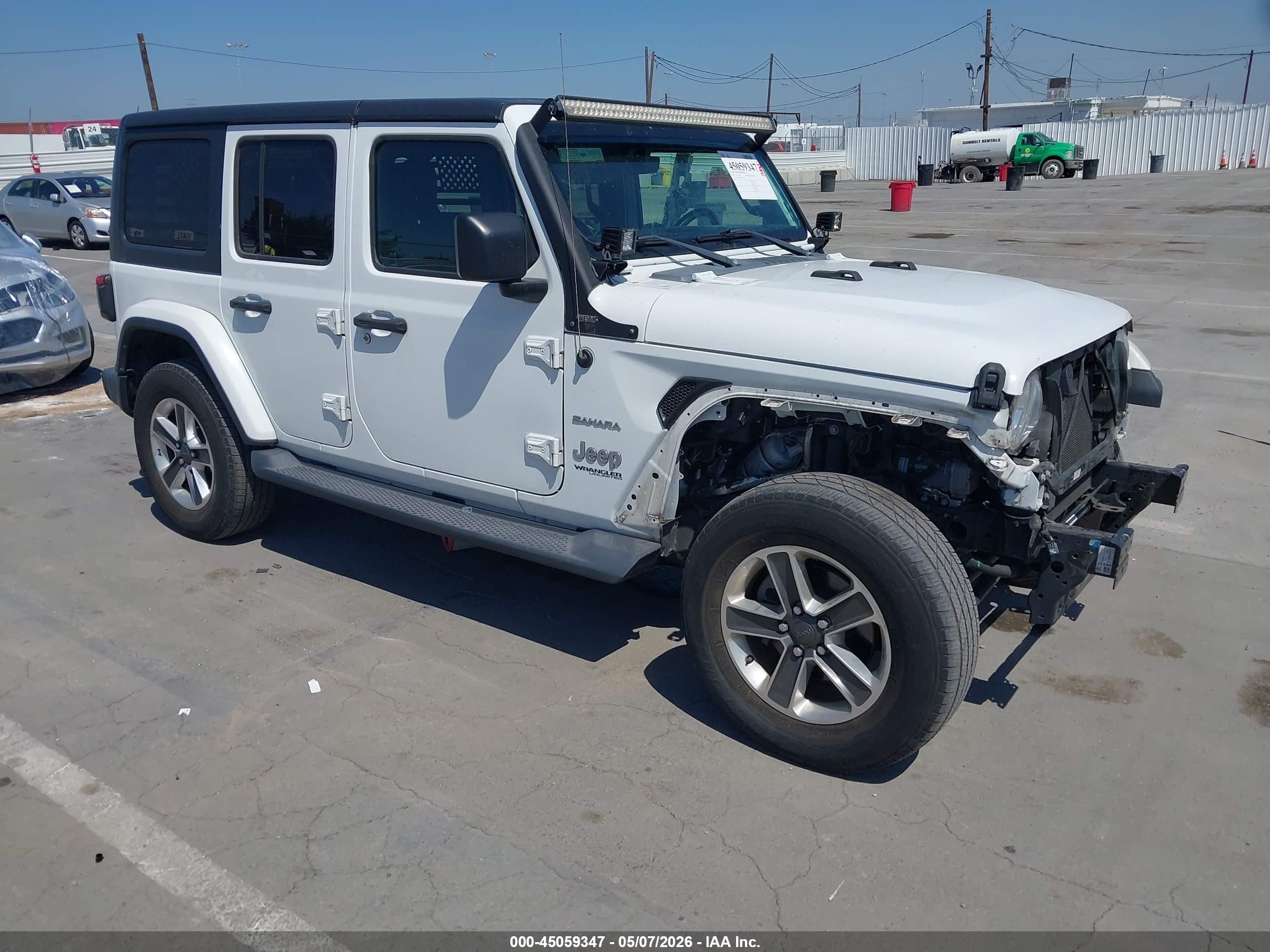 2018 Jeep Wrangler / VIN 1C4HJXEG4JW229570 IAAI salvage auction — Front End, Salvage (California), sold $10,300 on 2026-10-13 (photo 1)