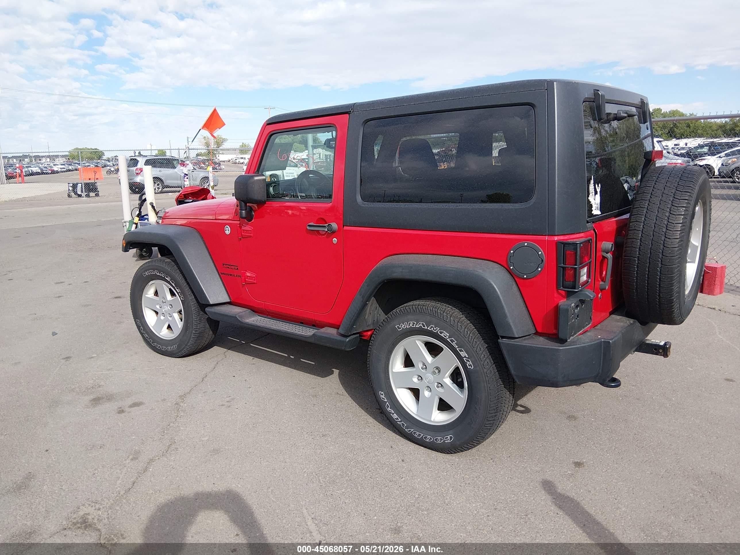 2013 Jeep Wrangler VIN 1C4AJWAGXDL677562 IAAI salvage auction — Side, Salvage (Utah), sold $5,450 on 2026-07-09 (photo 3)