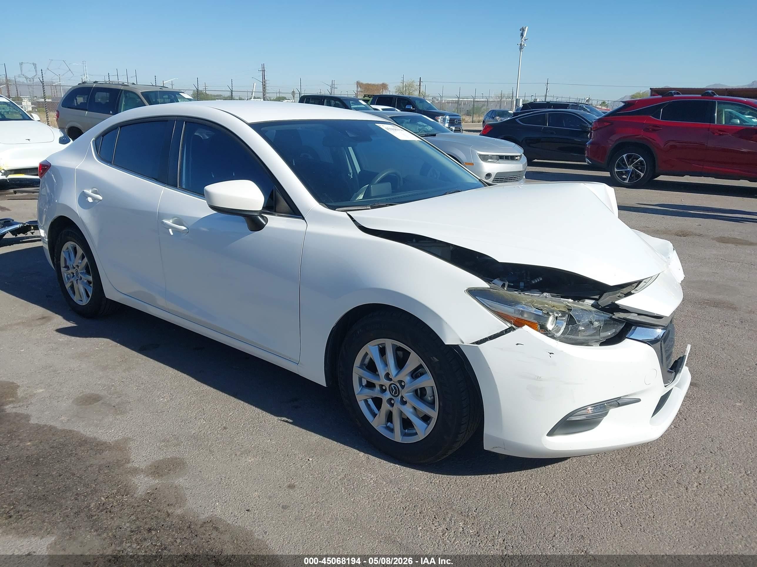 2018 Mazda 3 VIN 3MZBN1U74JM198357 IAAI salvage auction — Unknown, Salvage (Arizona), sold $3,150 on 2026-07-09 (photo 1)