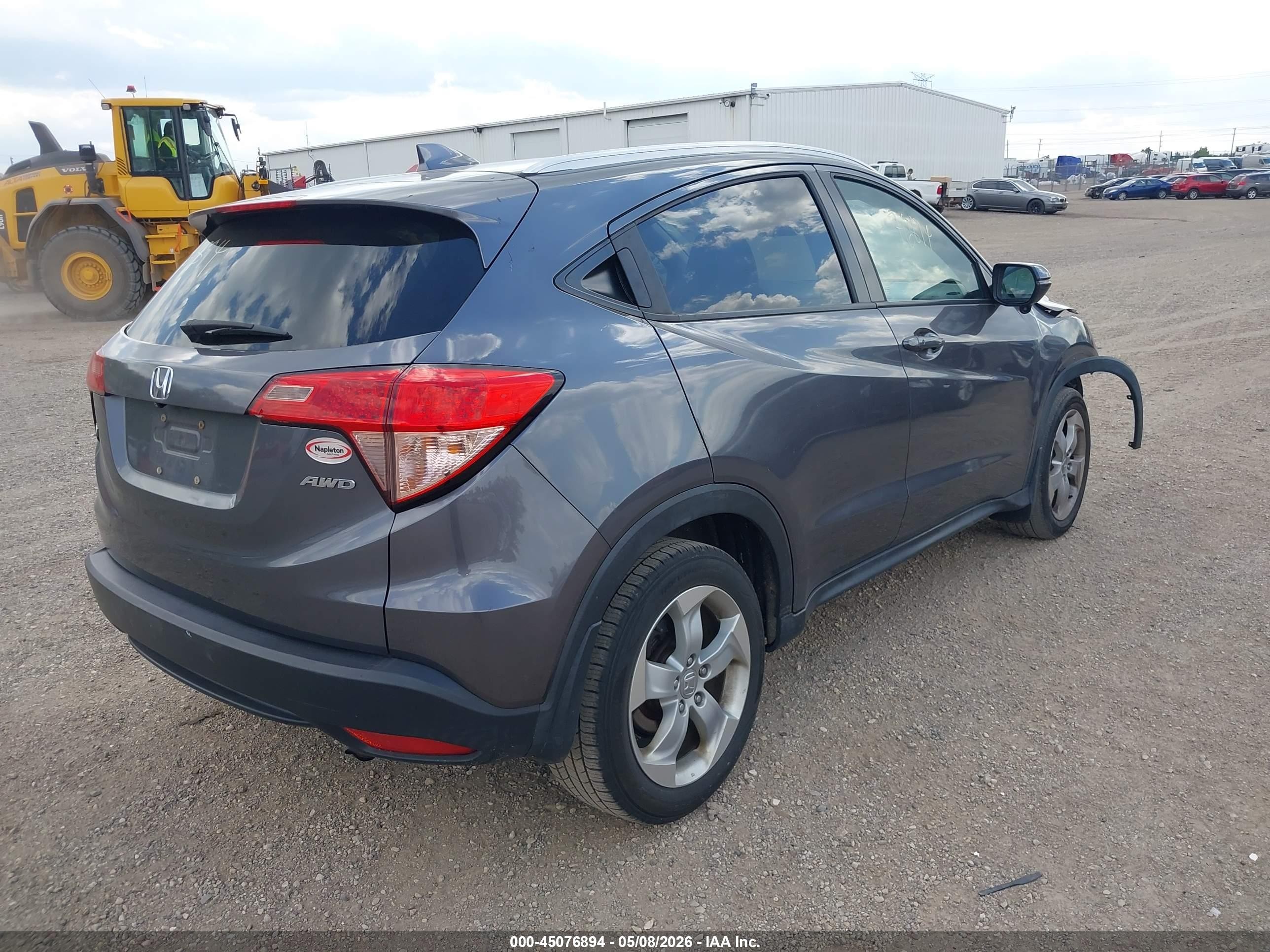 2016 Honda HR-V VIN 3CZRU6H7XGM723324 IAAI salvage auction — Front End, Salvage (Illinois), sold $2,300 on 2026-07-12 (photo 4)