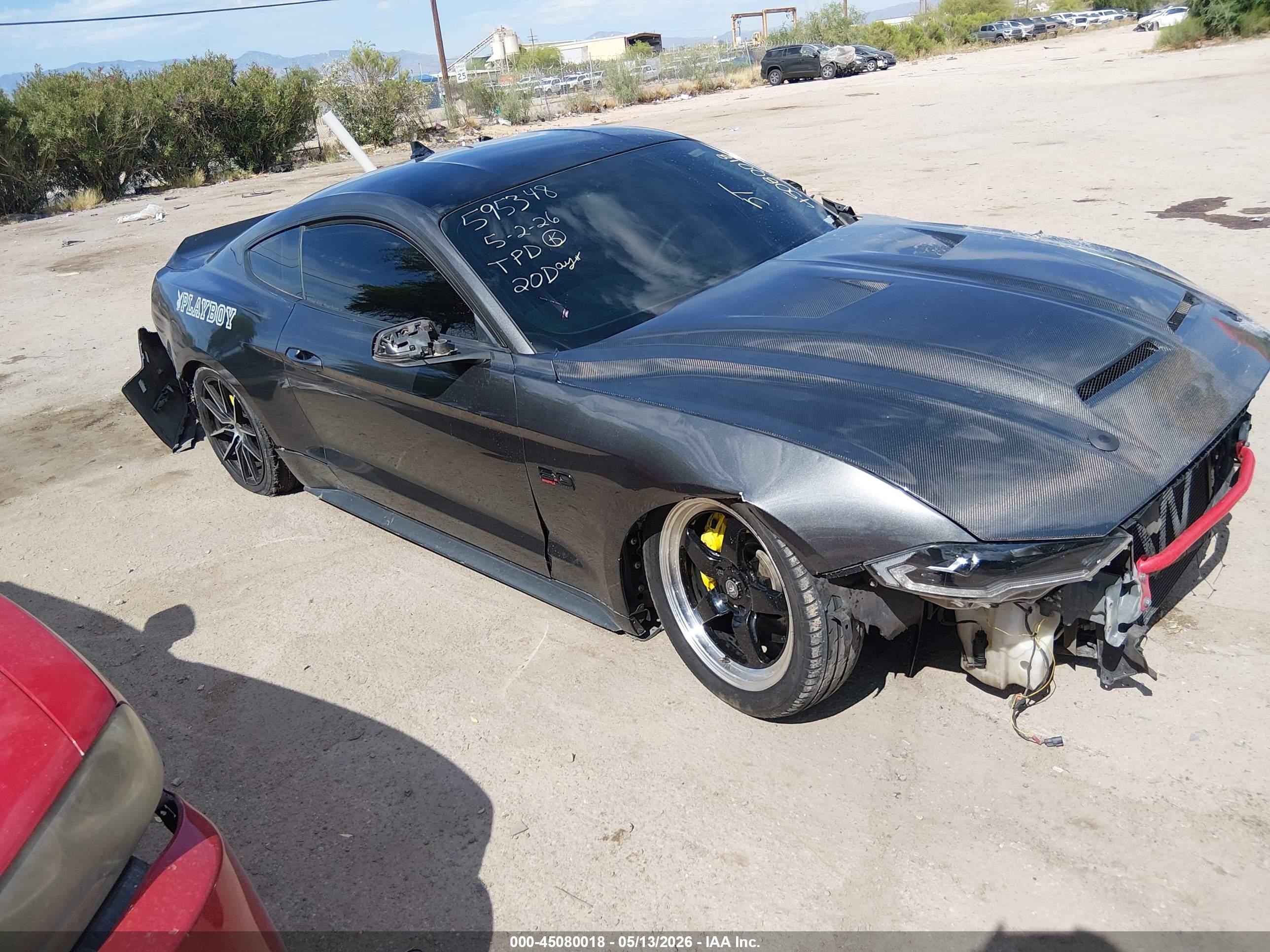 2020 Ford Mustang VIN 1FA6P8CF2L5176050 IAAI salvage auction — Front & Rear, Salvage (Arizona), sold $6,625 on 2026-07-02 (photo 1)
