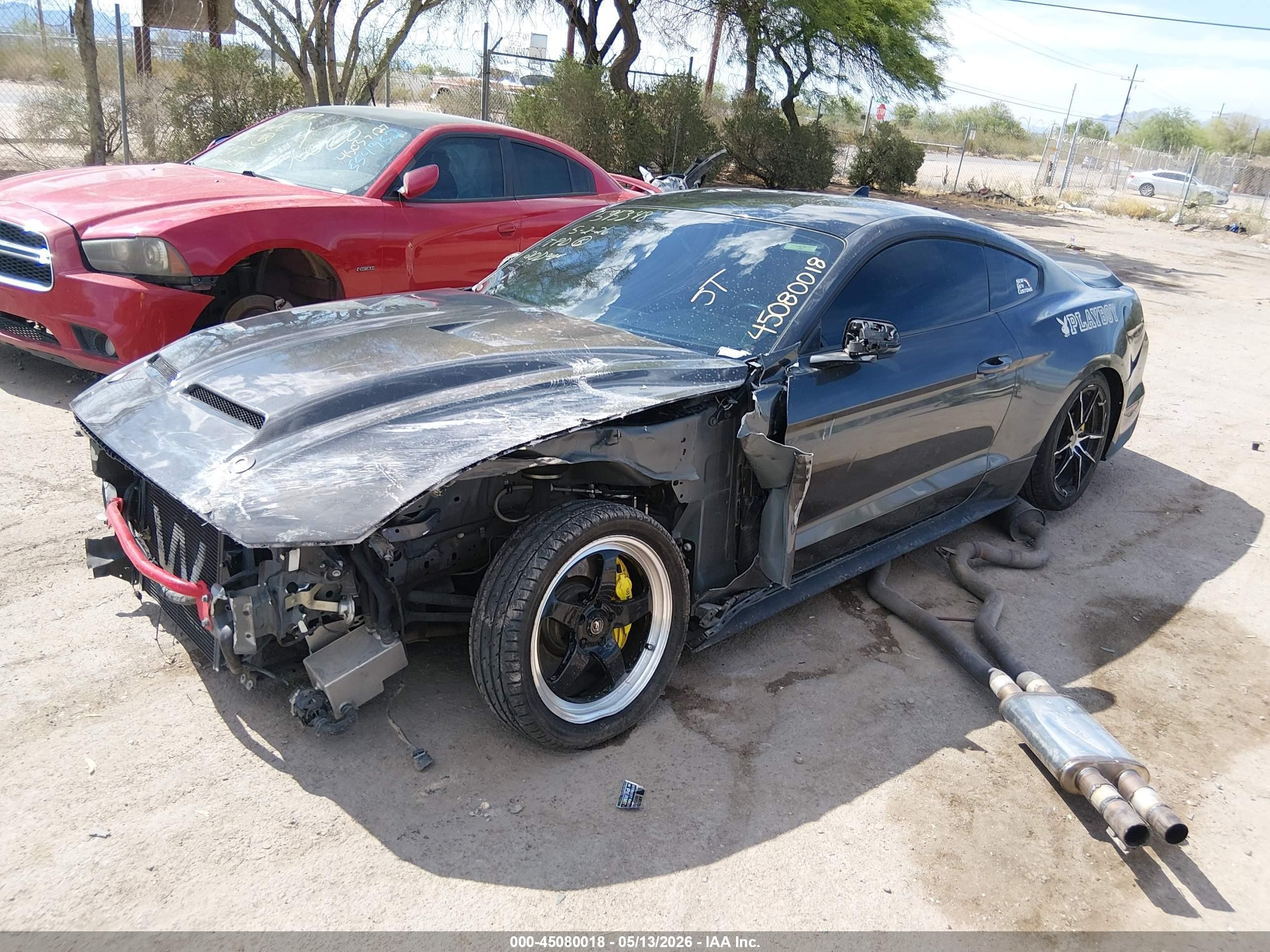 2020 Ford Mustang VIN 1FA6P8CF2L5176050 IAAI salvage auction — Front & Rear, Salvage (Arizona), sold $6,625 on 2026-07-02 (photo 2)