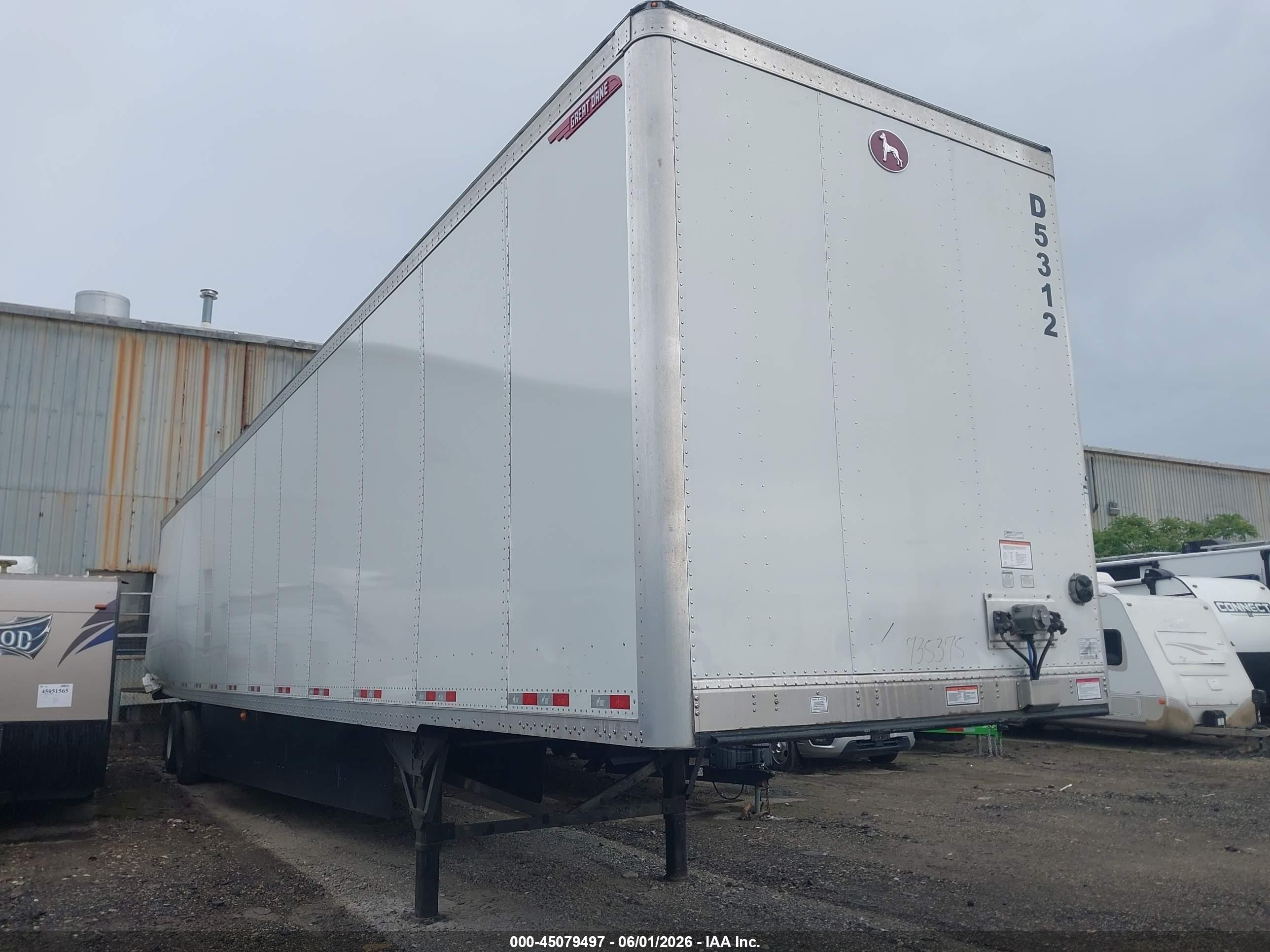 2026 Great dane trailers Unknown VIN 1GR1P0625TJ735375 IAAI salvage auction — Rear End, Salvage (Indiana), sold $9,900 on 2026-09-09 (photo 1)