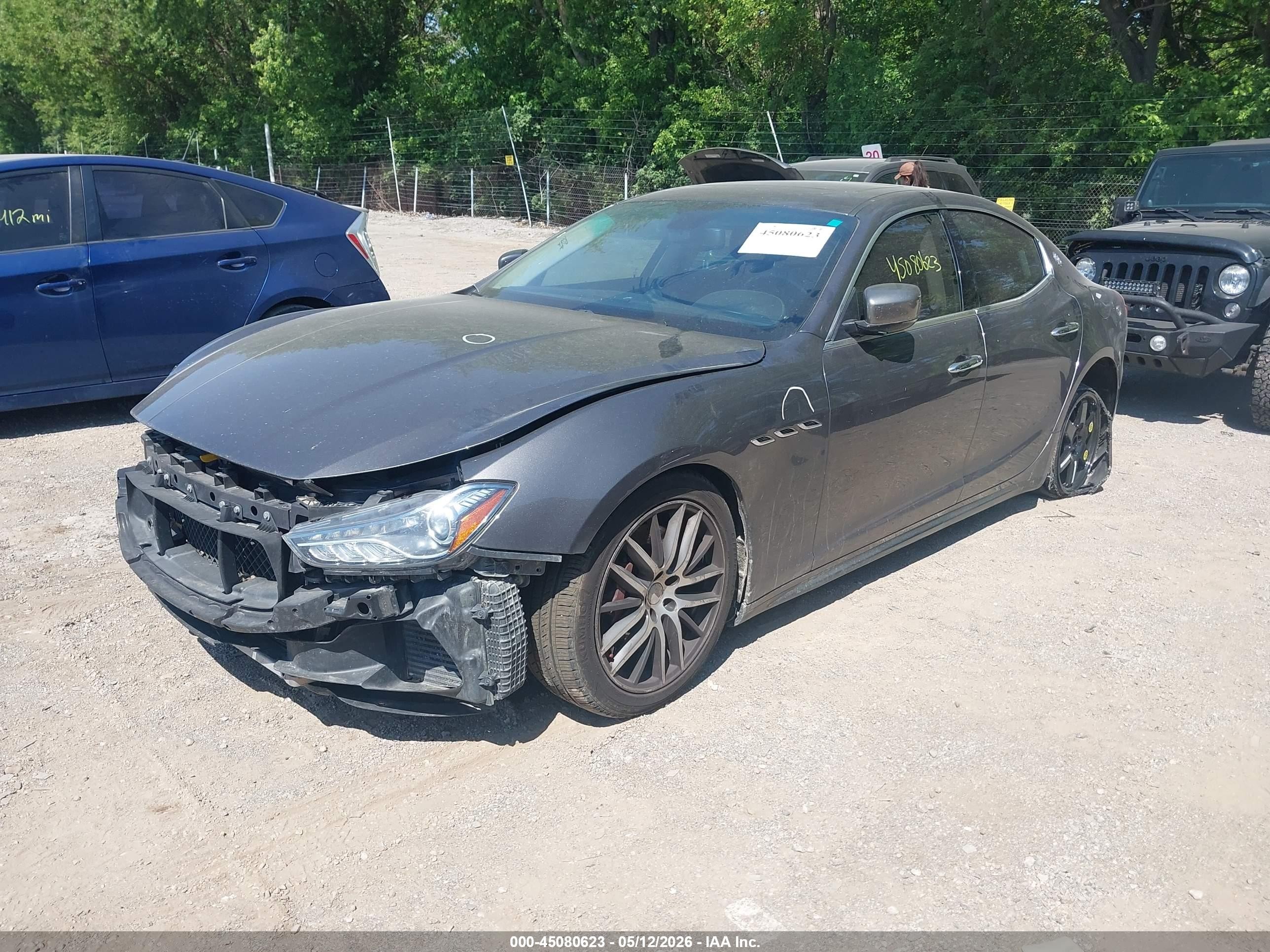 2015 Maserati Ghibli VIN ZAM57RTA3F1138477 IAAI salvage auction — Front End, Salvage (Indiana), sold $1,900 on 2026-09-09 (photo 2)