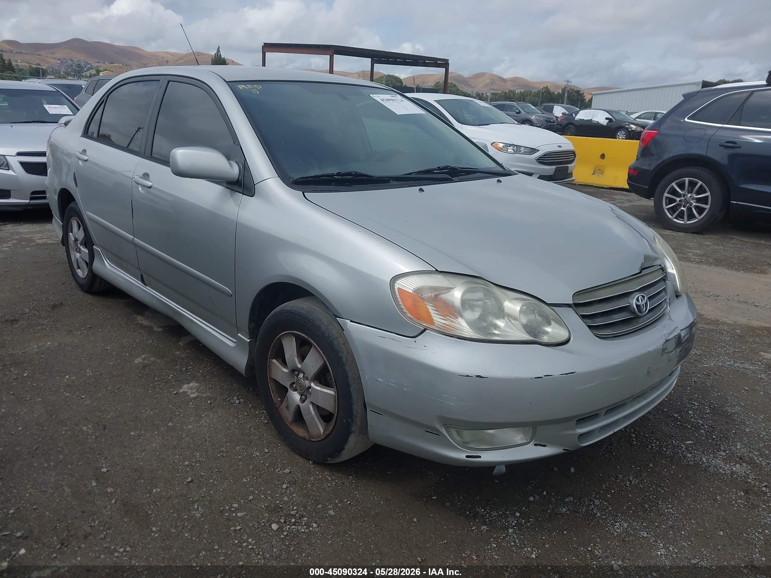 2003 Toyota Corolla VIN 1NXBR32E23Z152816 IAAI salvage auction — Front End, Salvage (California), sold $875 on 2026-07-09 (photo 1)