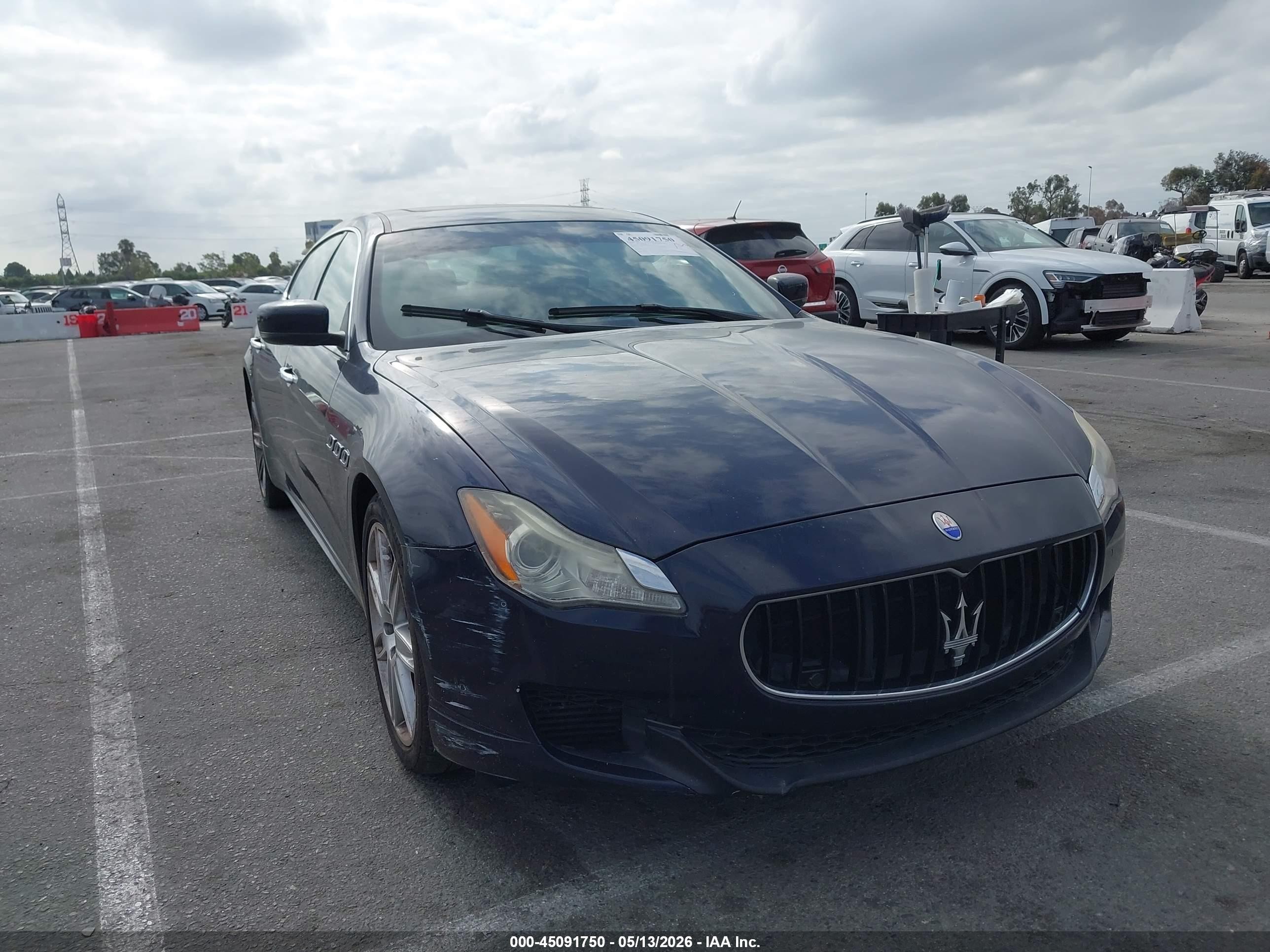 2015 Maserati Quattroporte VIN ZAM56RRA2F1142658 IAAI salvage auction — Normal Wear, Clear - Dealer Only (California), sold $2,000 on 2026-07-09 (photo 1)