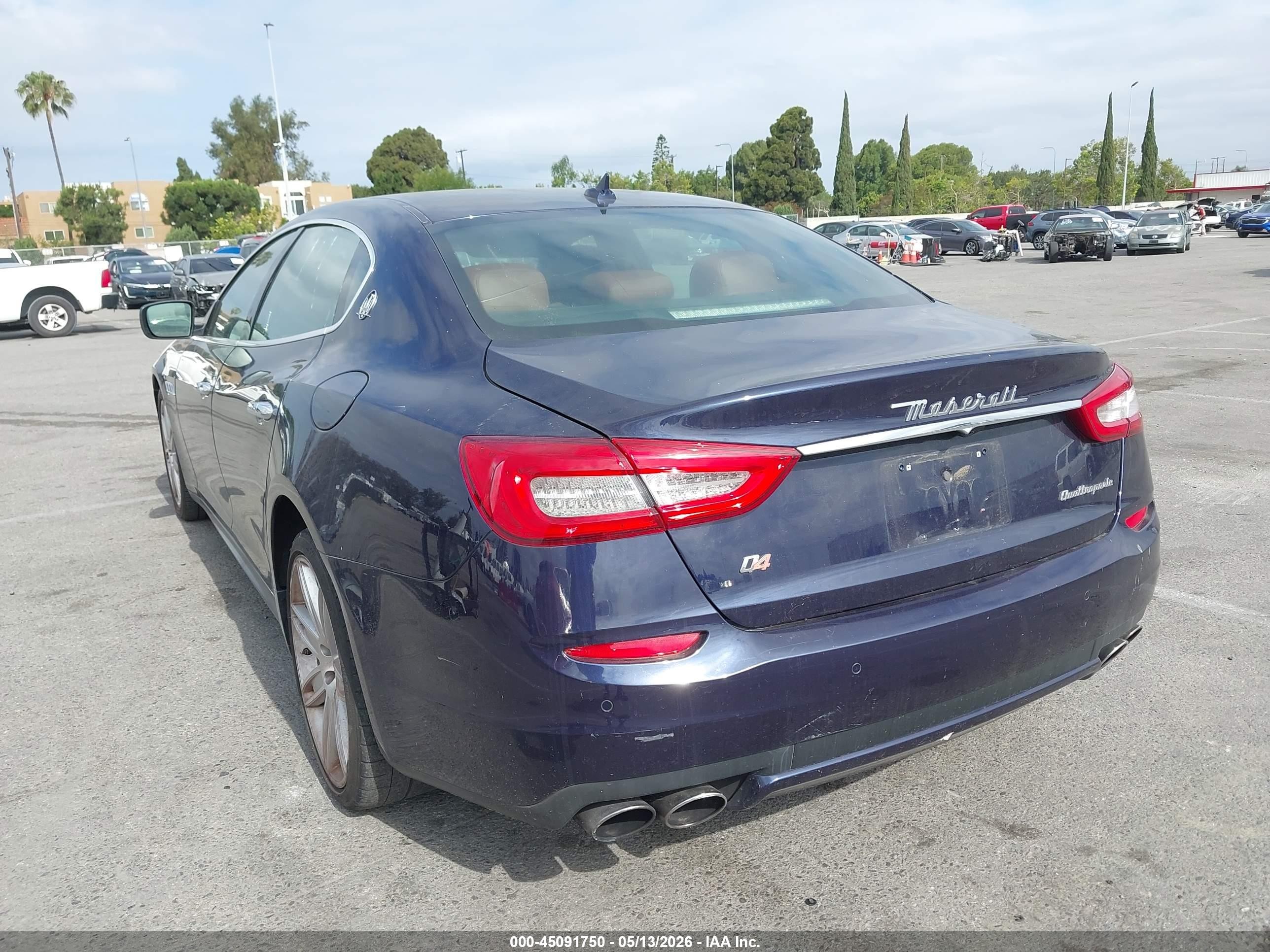 2015 Maserati Quattroporte VIN ZAM56RRA2F1142658 IAAI salvage auction — Normal Wear, Clear - Dealer Only (California), sold $2,000 on 2026-07-09 (photo 3)