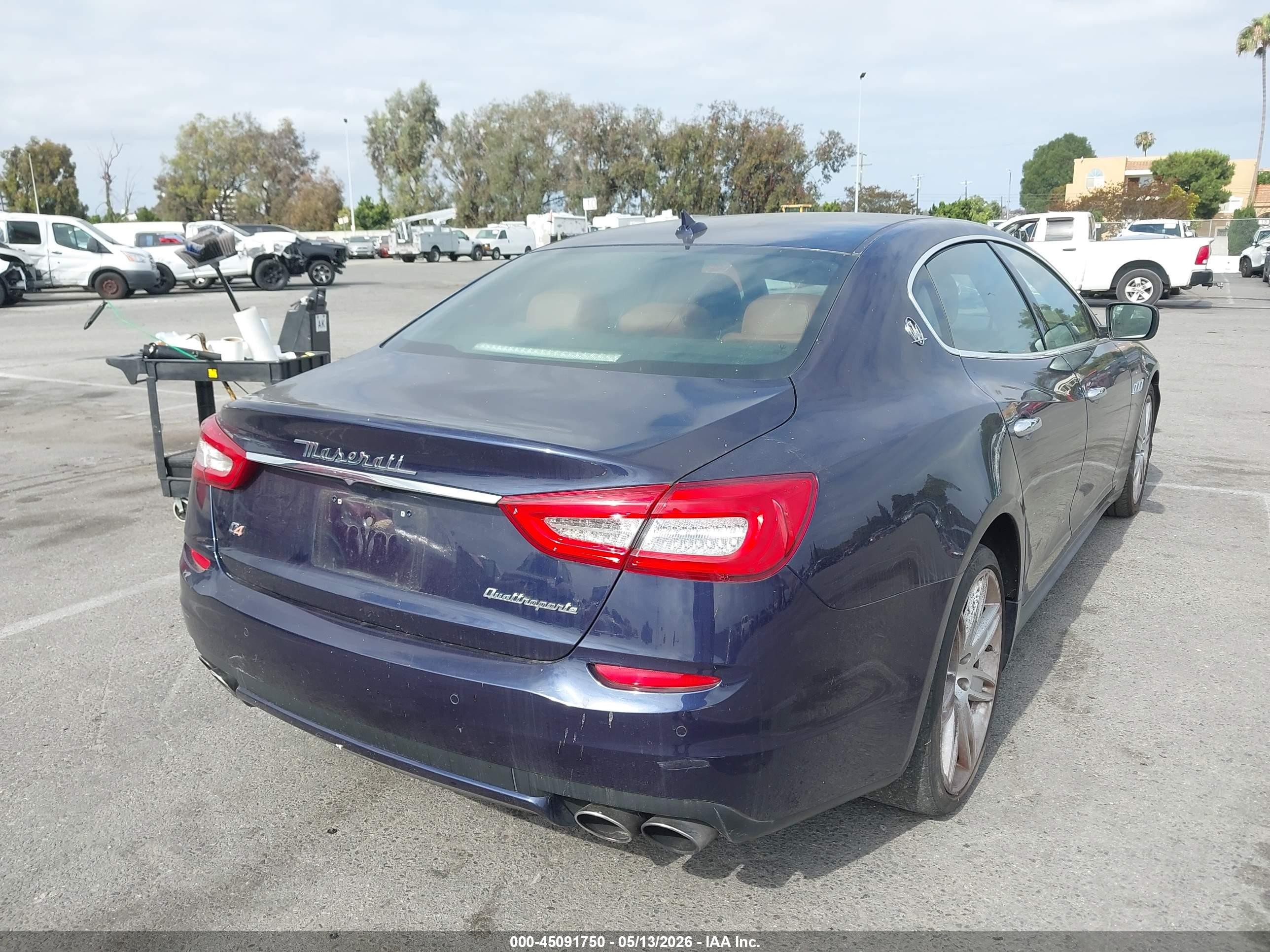 2015 Maserati Quattroporte VIN ZAM56RRA2F1142658 IAAI salvage auction — Normal Wear, Clear - Dealer Only (California), sold $2,000 on 2026-07-09 (photo 4)