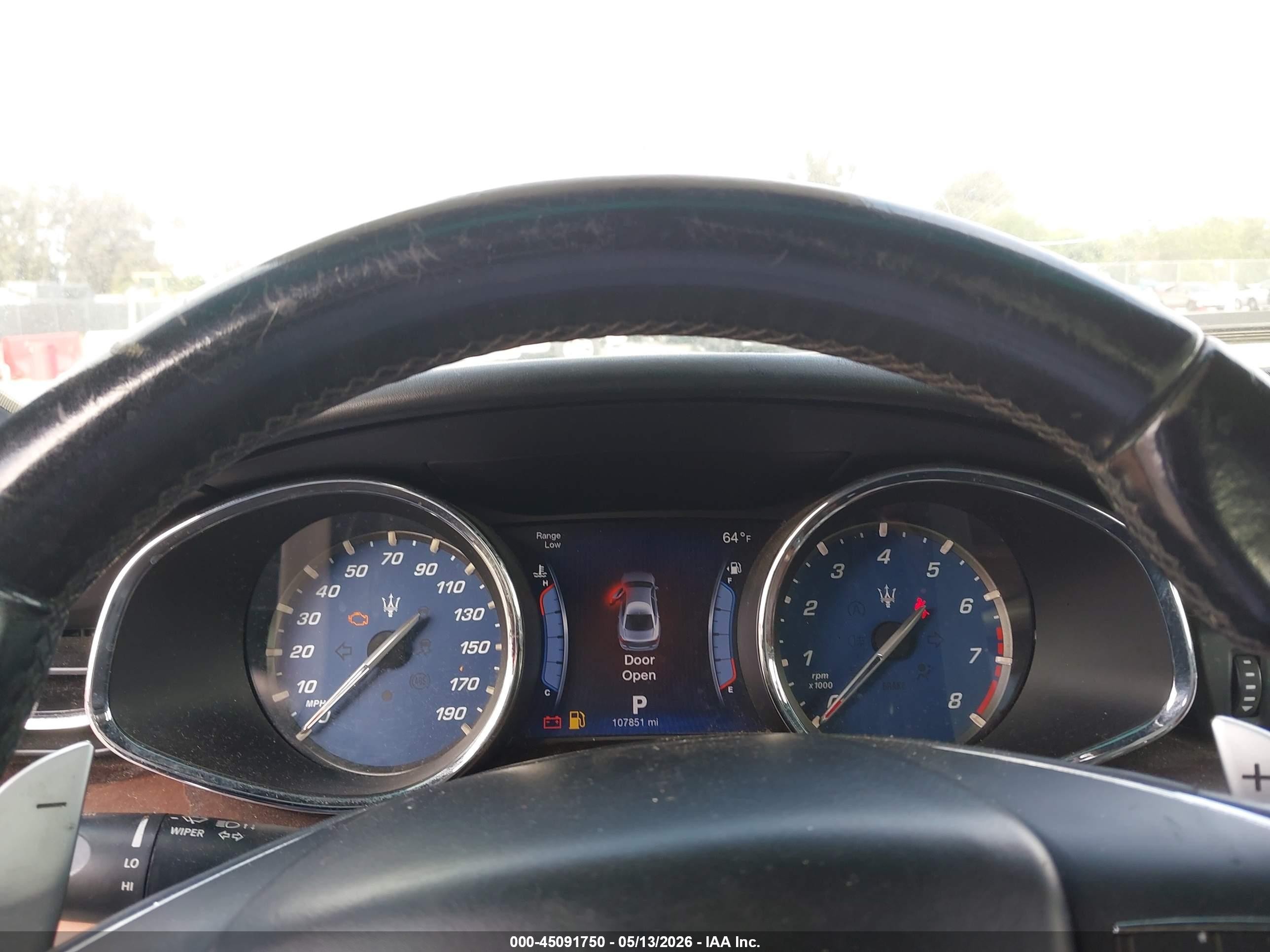 2015 Maserati Quattroporte VIN ZAM56RRA2F1142658 IAAI salvage auction — Normal Wear, Clear - Dealer Only (California), sold $2,000 on 2026-07-09 (photo 7)