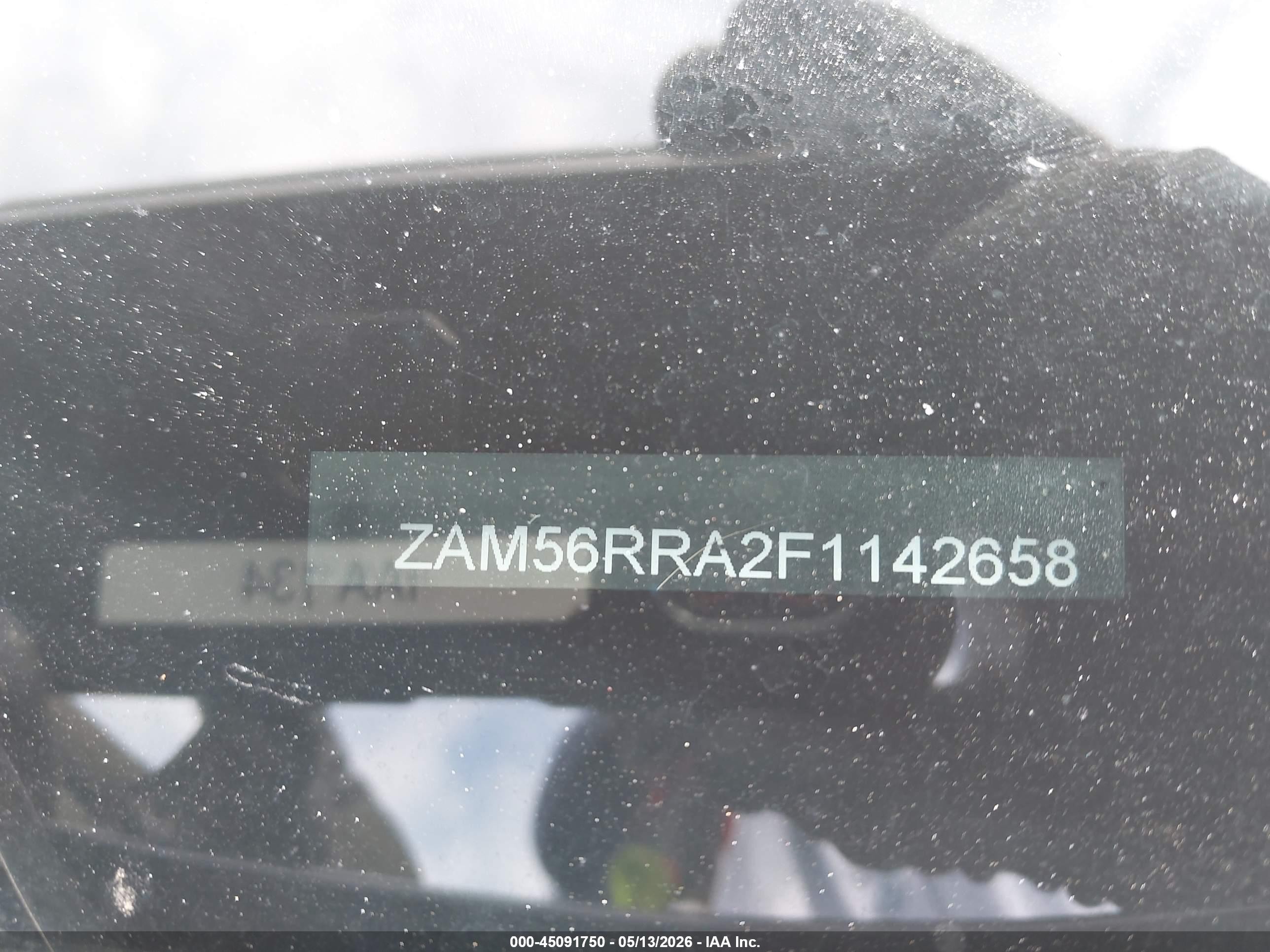 2015 Maserati Quattroporte VIN ZAM56RRA2F1142658 IAAI salvage auction — Normal Wear, Clear - Dealer Only (California), sold $2,000 on 2026-07-09 (photo 9)