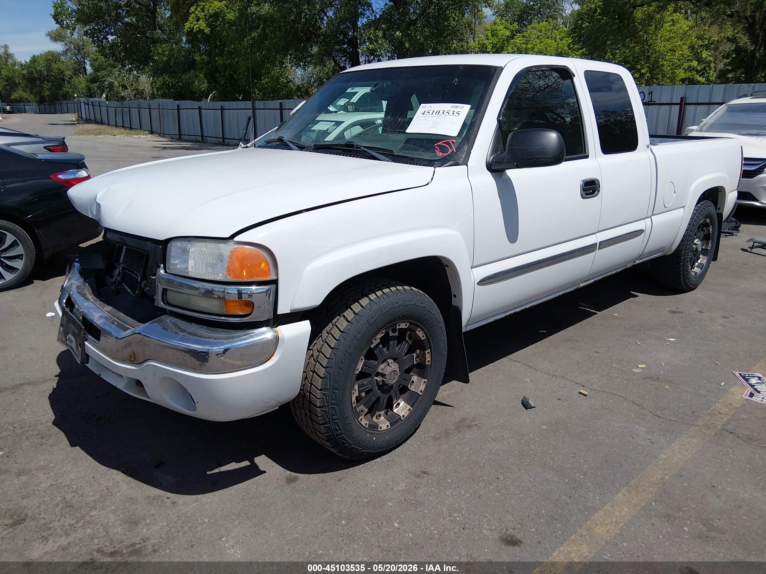 2006 GMC Sierra 1500 VIN 2GTEK19B261326079 IAAI salvage auction — Front End, Clear (Wyoming), sold $950 on 2026-07-02 (photo 2)