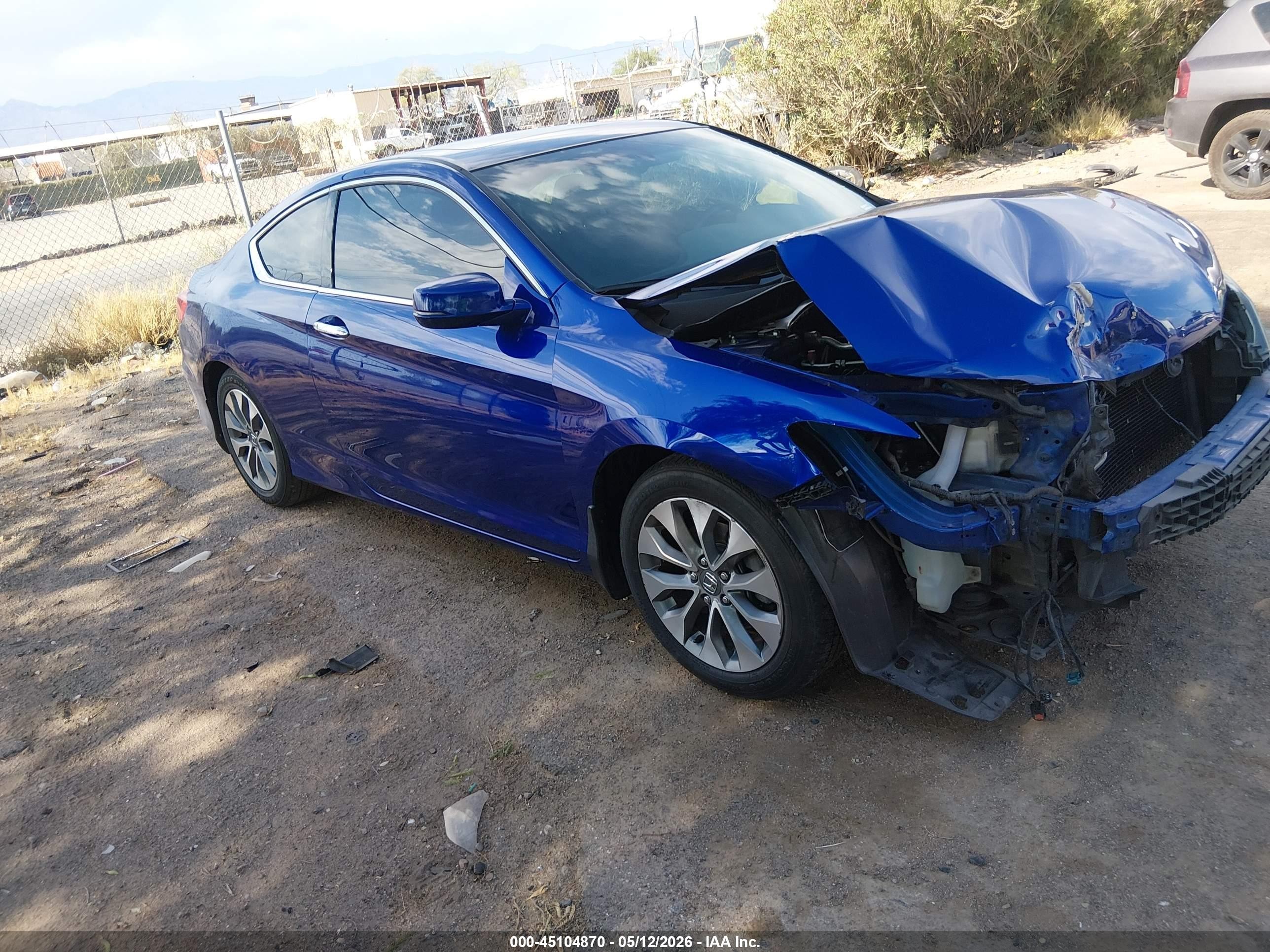 2014 Honda Accord VIN 1HGCT1B70EA003259 IAAI salvage auction — Front End, Salvage (Arizona), sold $1,875 on 2026-07-02 (photo 1)