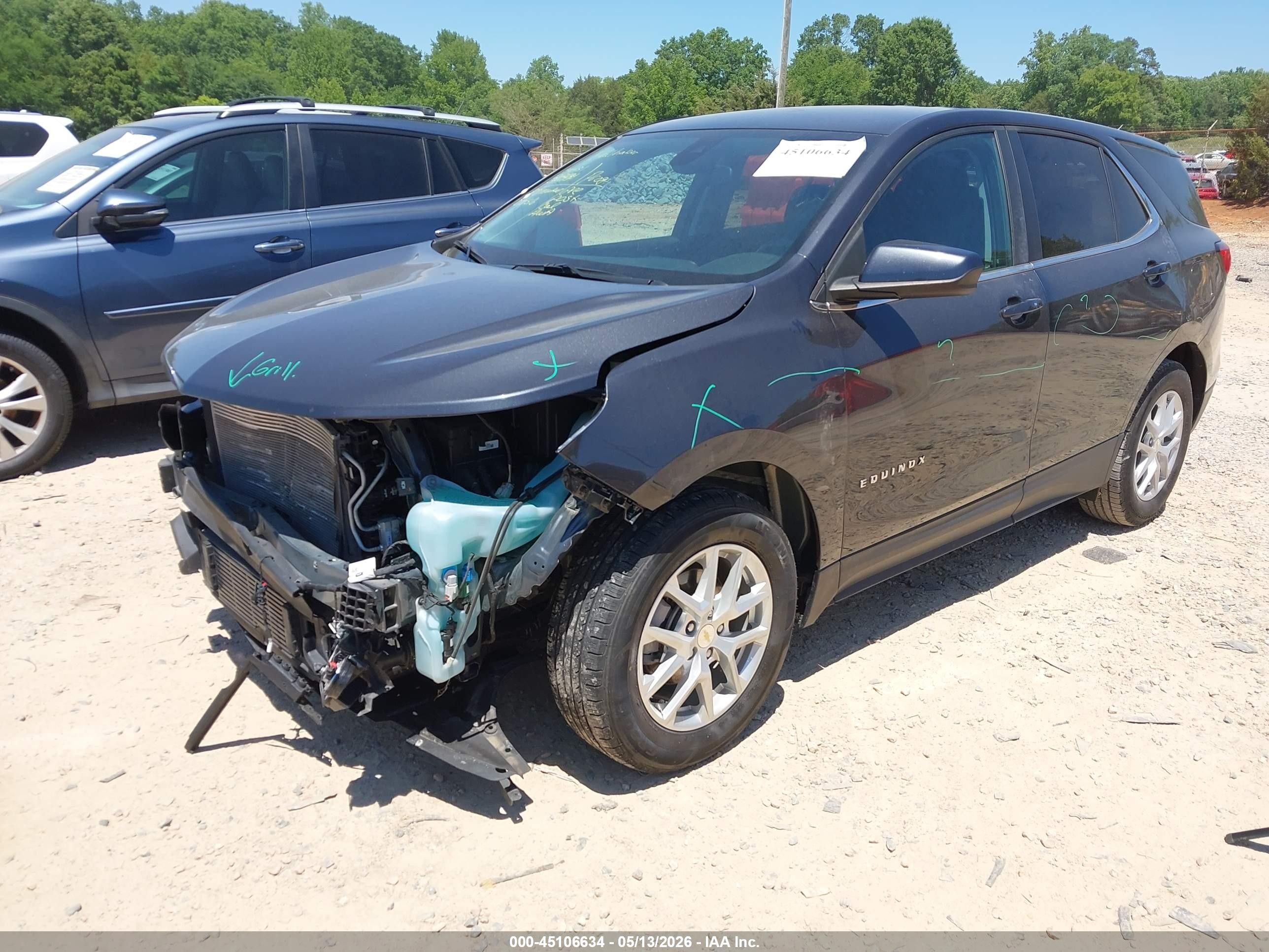 2022 Chevrolet Equinox VIN 3GNAXKEV6NS213171 IAAI salvage auction — Front End, Salvage (North Carolina), sold $4,550 on 2026-07-10 (photo 2)