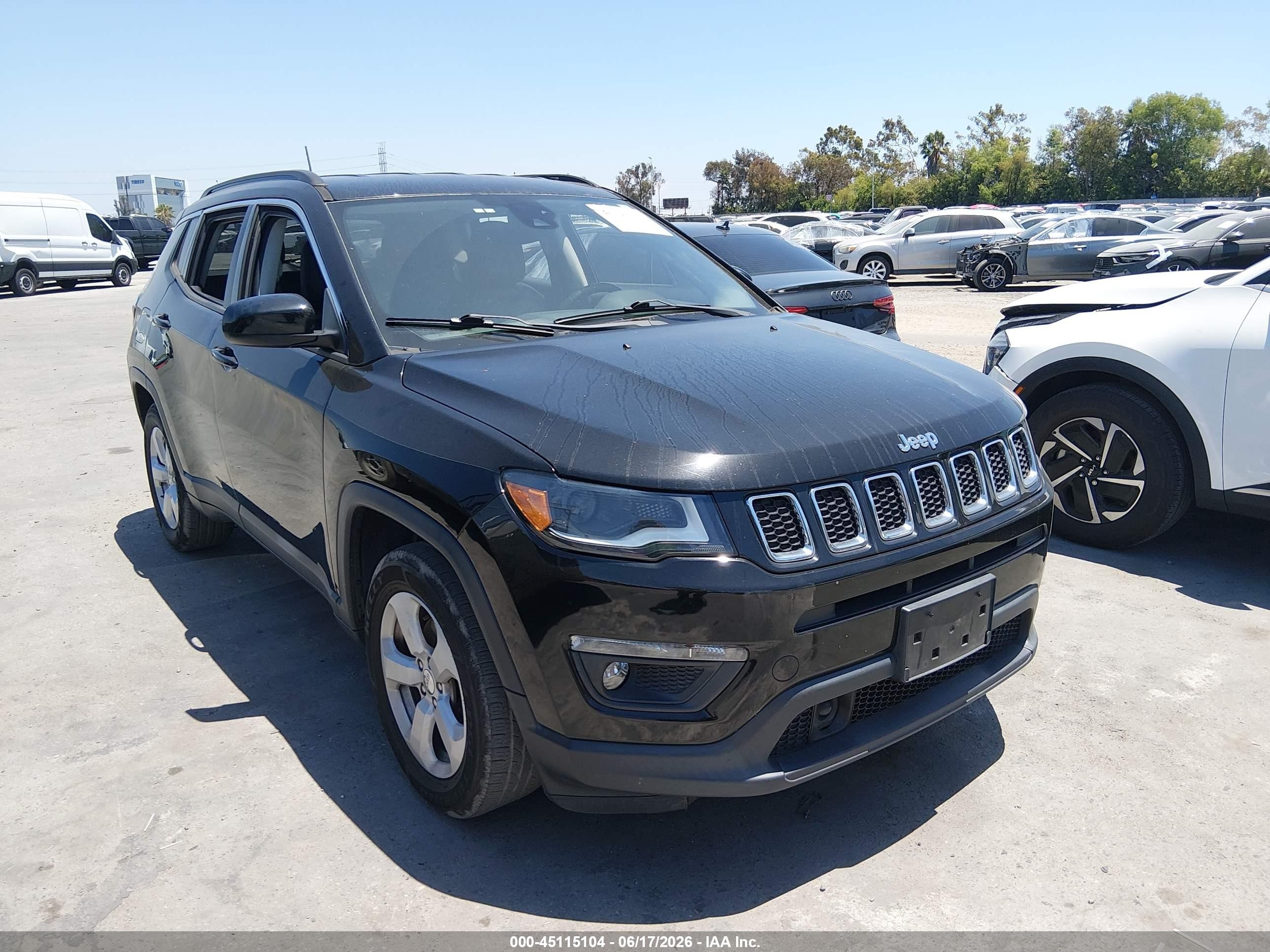 2018 Jeep Compass VIN 3C4NJCBB4JT293103 IAAI salvage auction — Normal Wear, Clear (California), sold $5,700 on 2026-07-09 (photo 1)