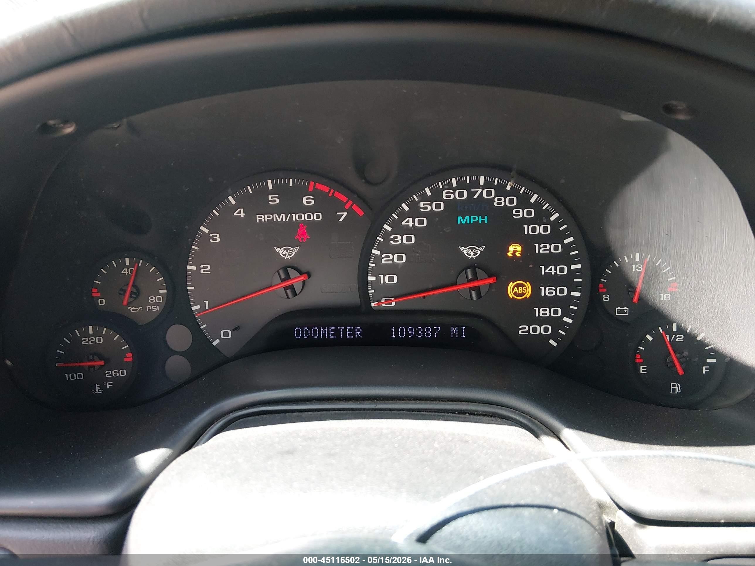 1997 Chevrolet Corvette VIN 1G1YY22G0V5104072 IAAI salvage auction — Side, Salvage (Utah), sold $3,425 on 2026-07-09 (photo 7)