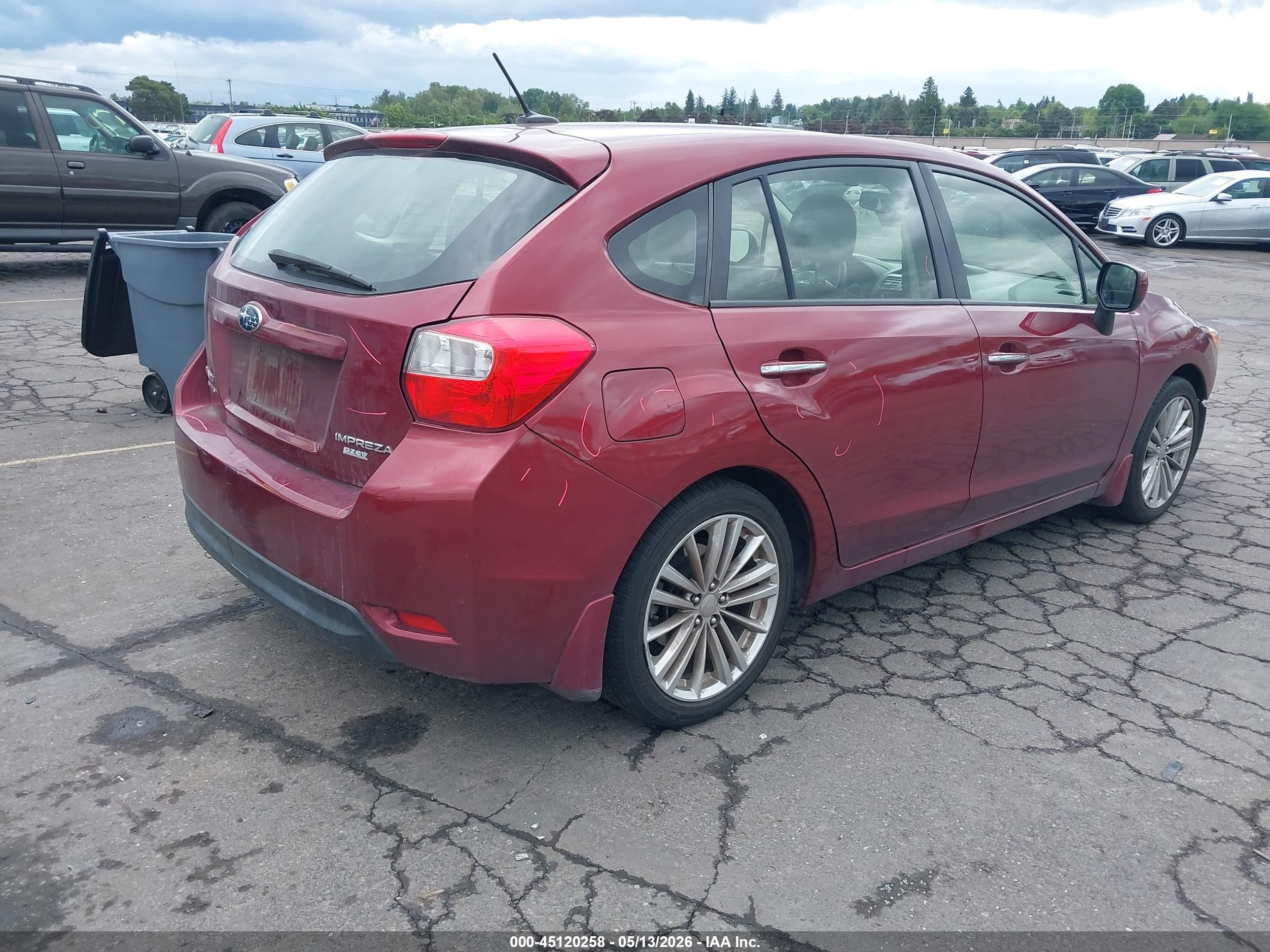 2012 Subaru Impreza VIN JF1GPAK66CH244443 IAAI salvage auction — Front End, Salvage (Oregon), sold $1,850 on 2026-07-09 (photo 4)